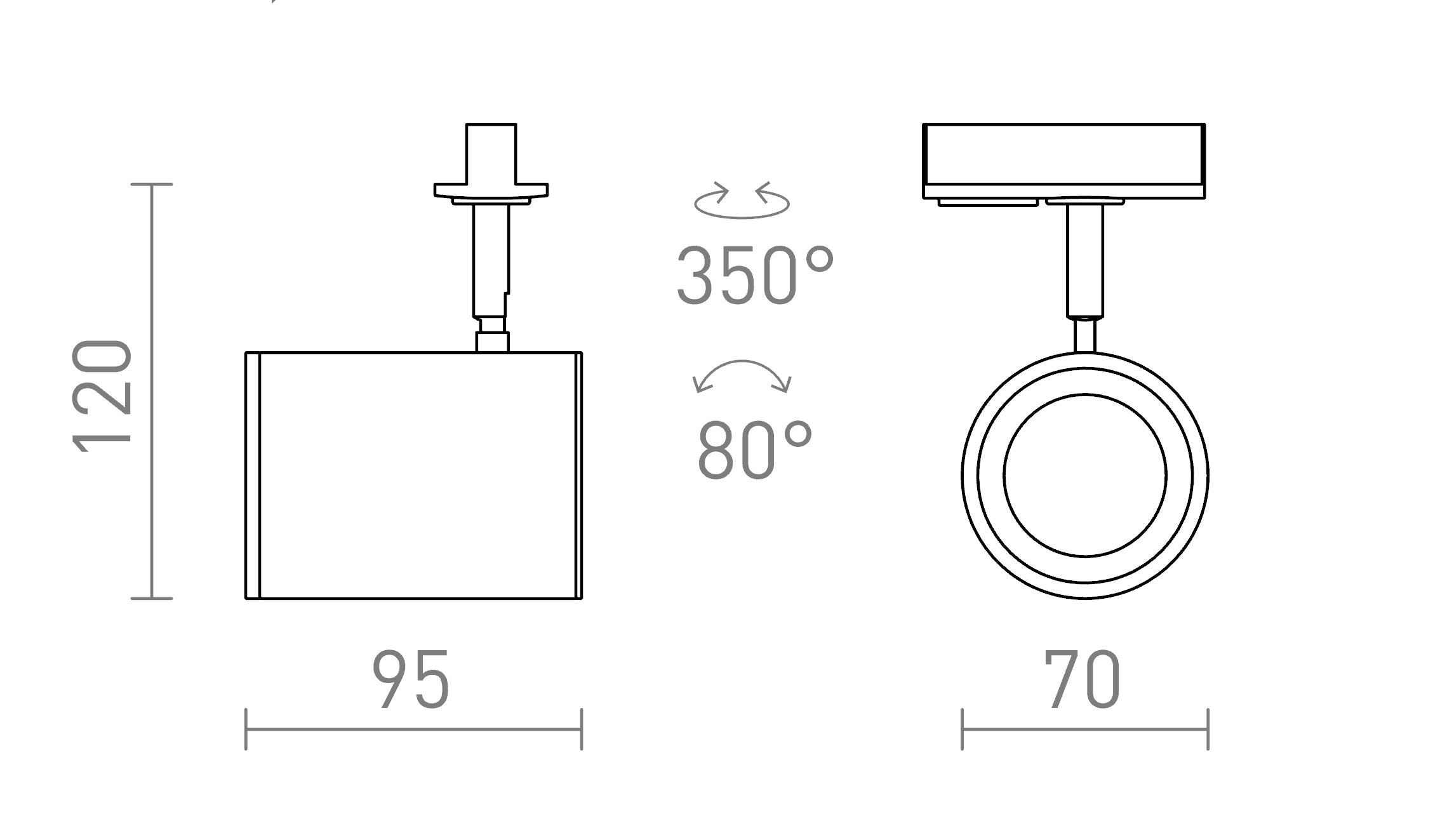 CADENZA FÜR 1-PHASE-STROMSCHIENE - Product sketch