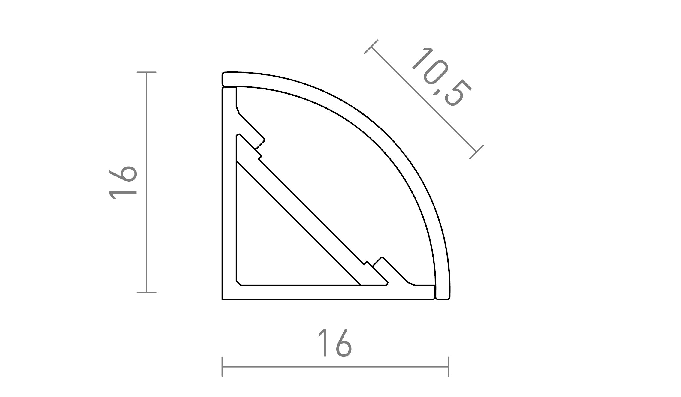 LED-Aufbauprofil E - Product sketch