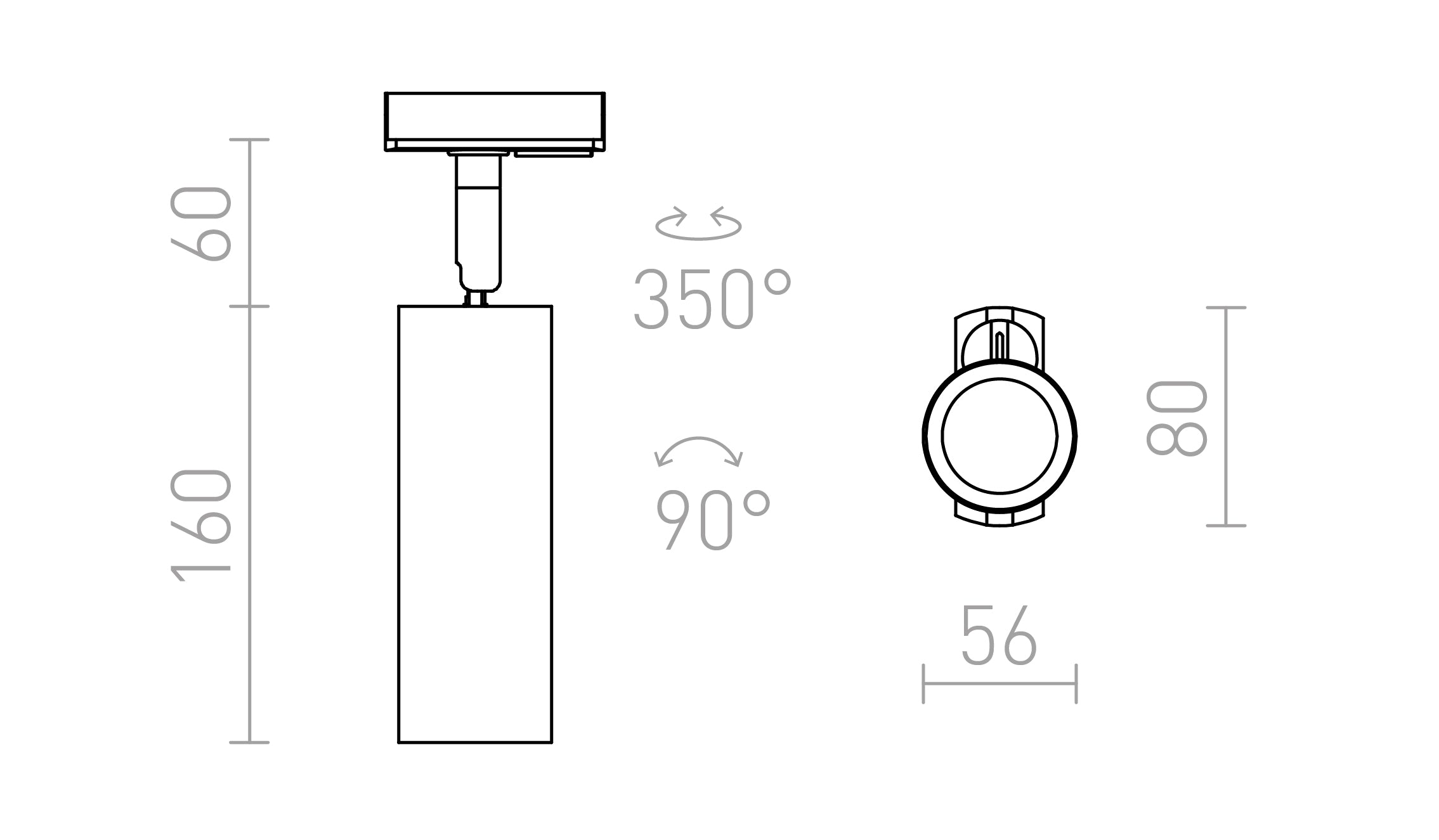 MAVRO DIMM FÜR 3-PHASEN-STROMSCHIENE - Product sketch