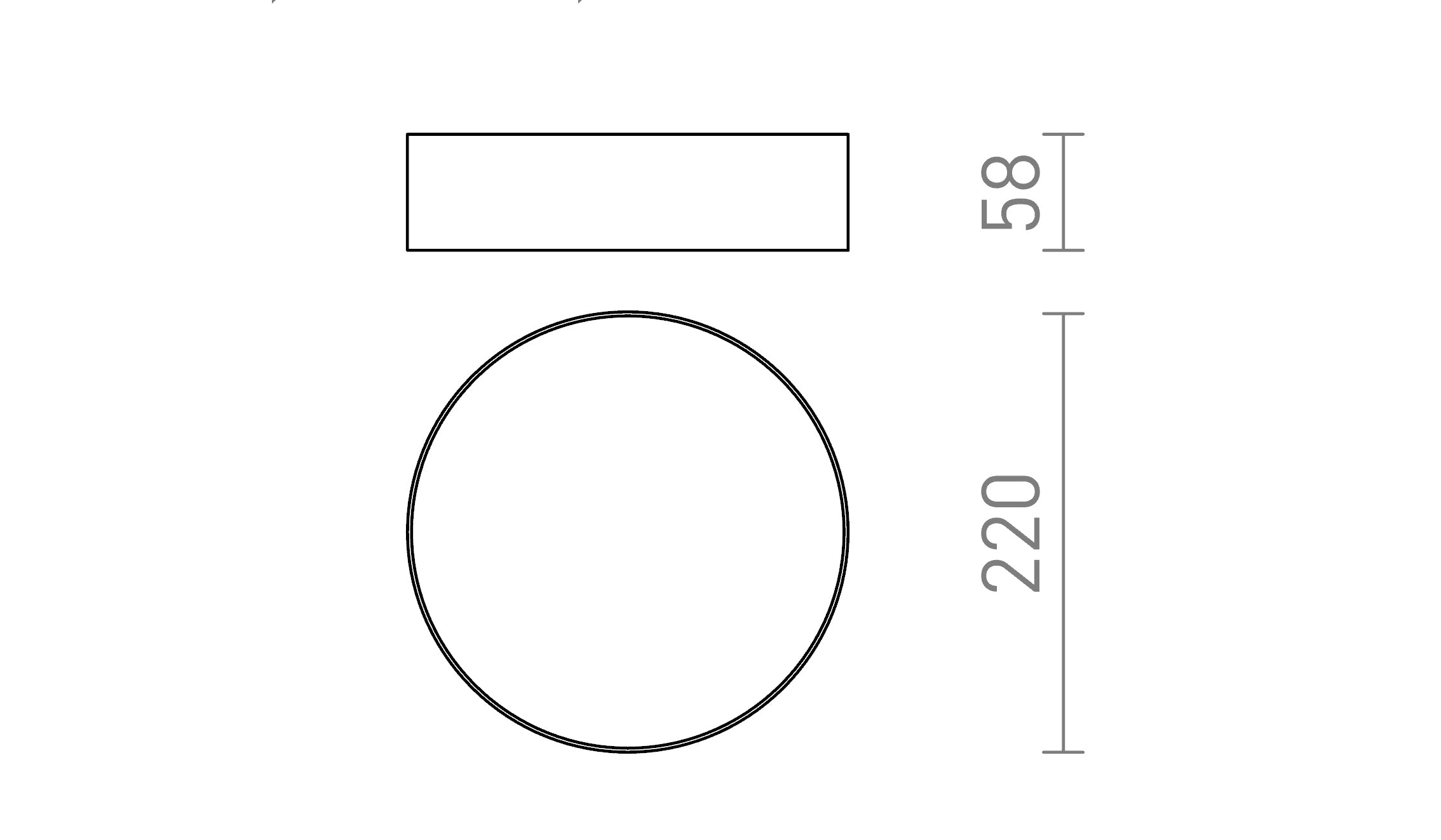 LARISA SQ 22 DECKENLEUCHTE - Product sketch