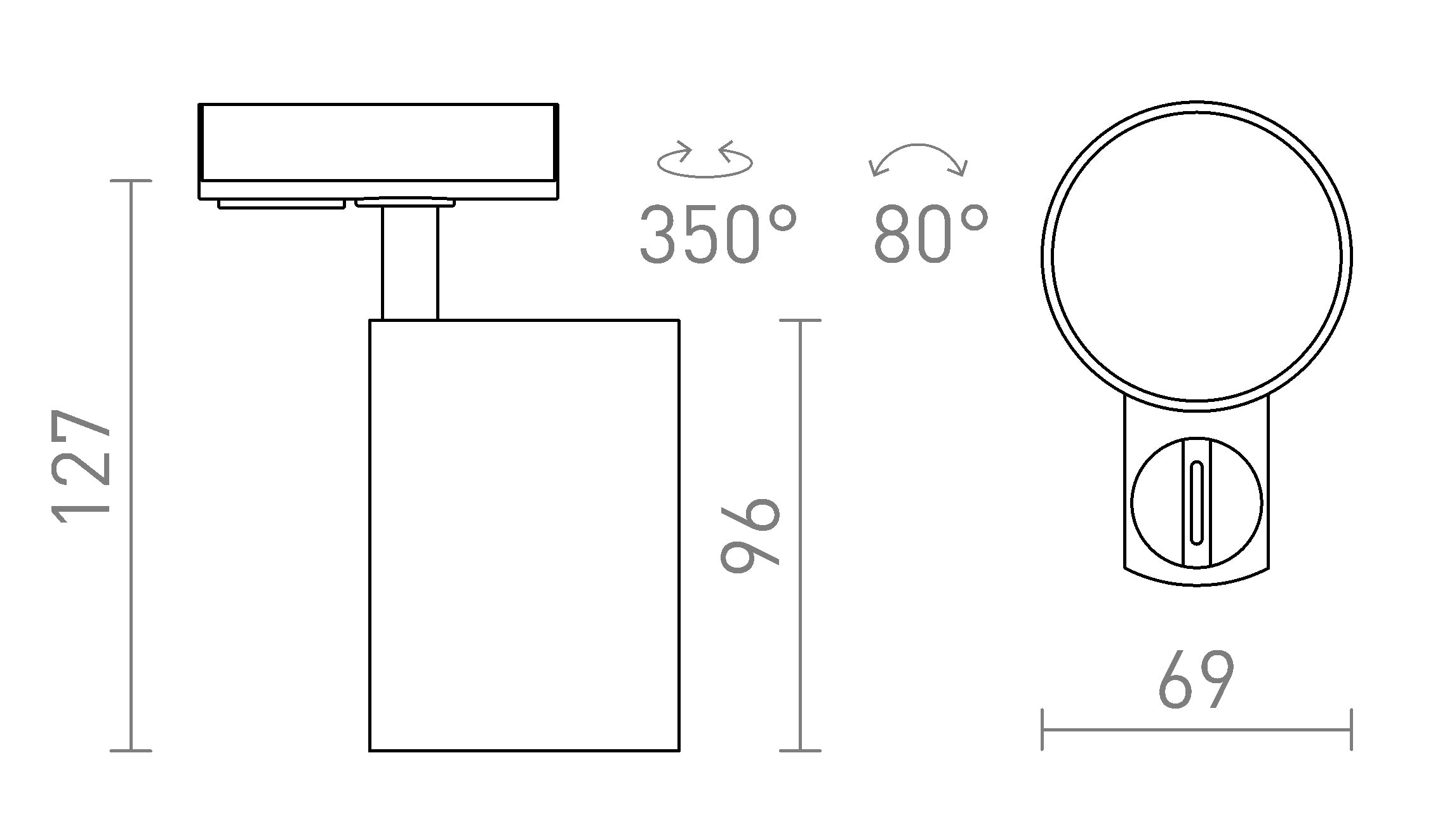 CONNOR FÜR 1-PHASEN-STROMSCHIENE - Product sketch
