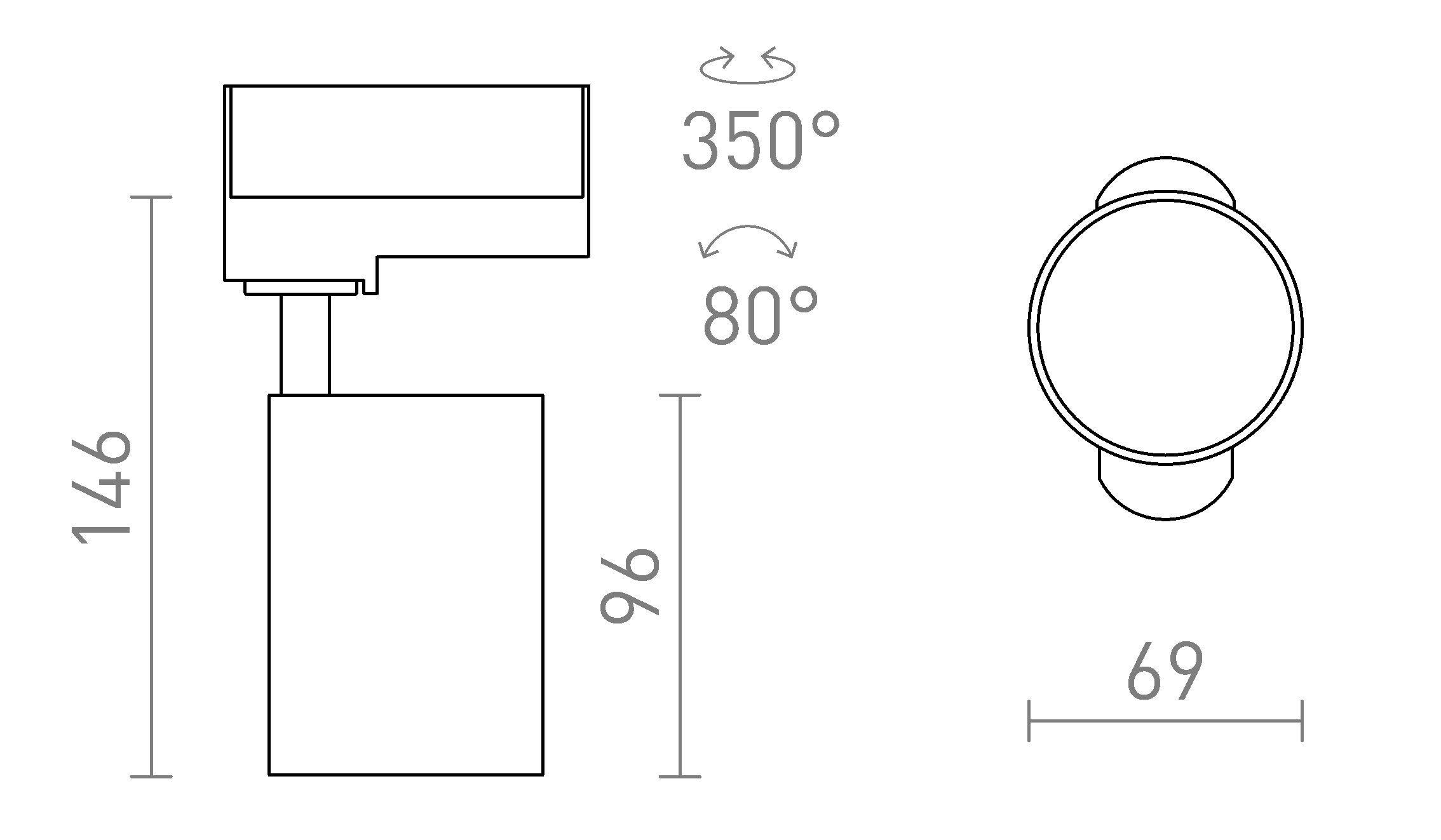 CONNOR FÜR 3-PHASEN-STROMSCHIENE - Product sketch
