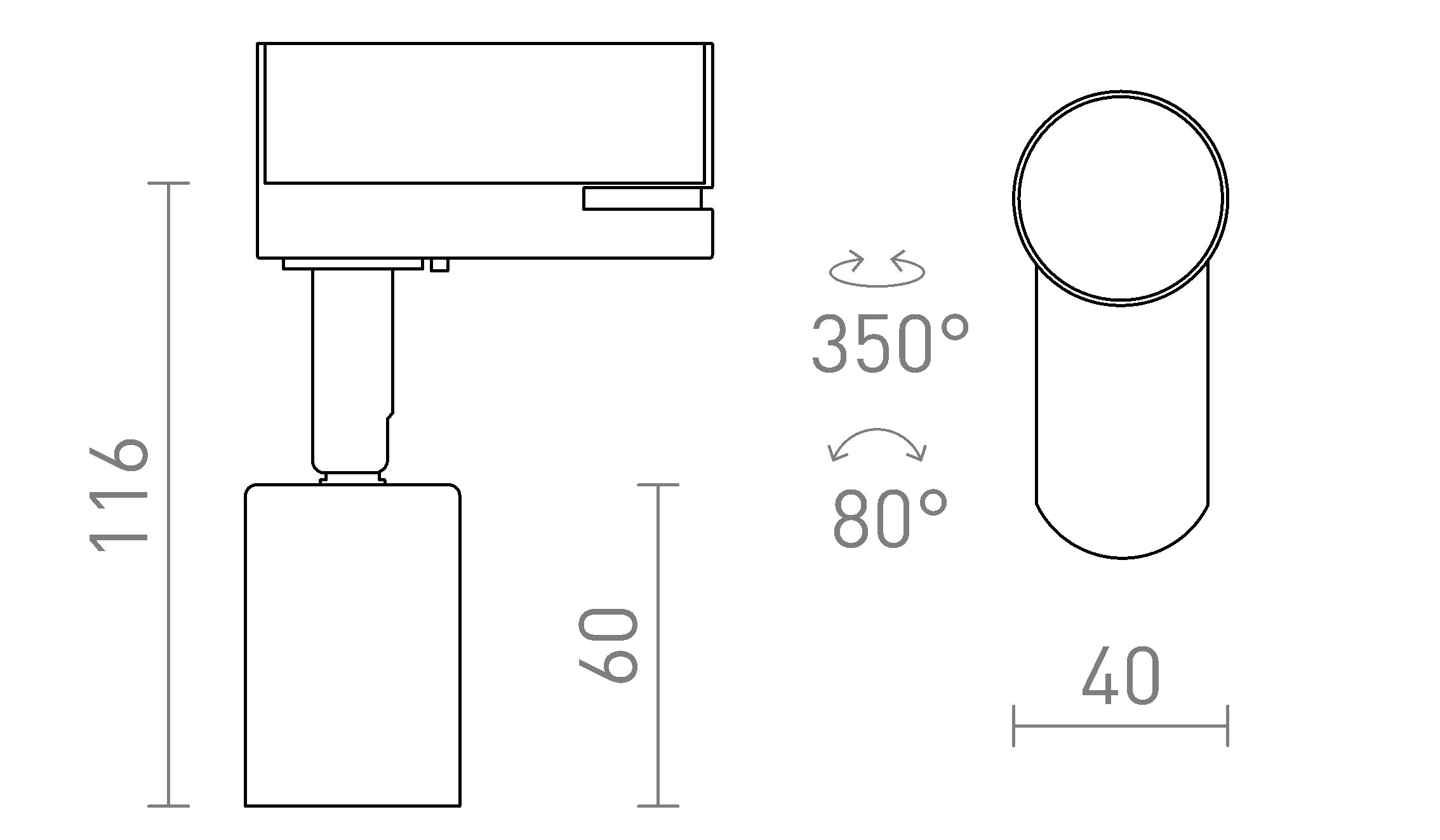 FAX E27 FÜR 3-PHASE-STROMSCHIENE - Product sketch