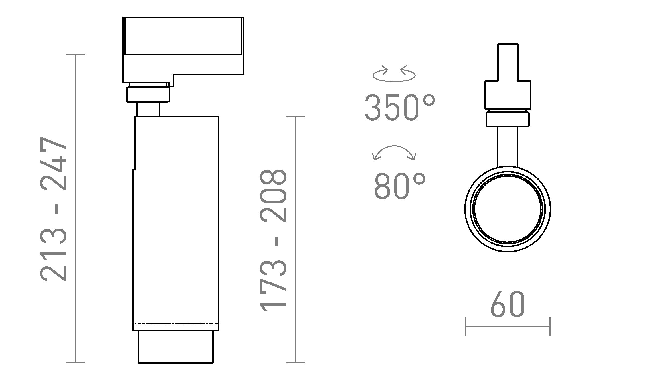 ZUMA FÜR 3-PHASE-STROMSCHIENE - Product sketch