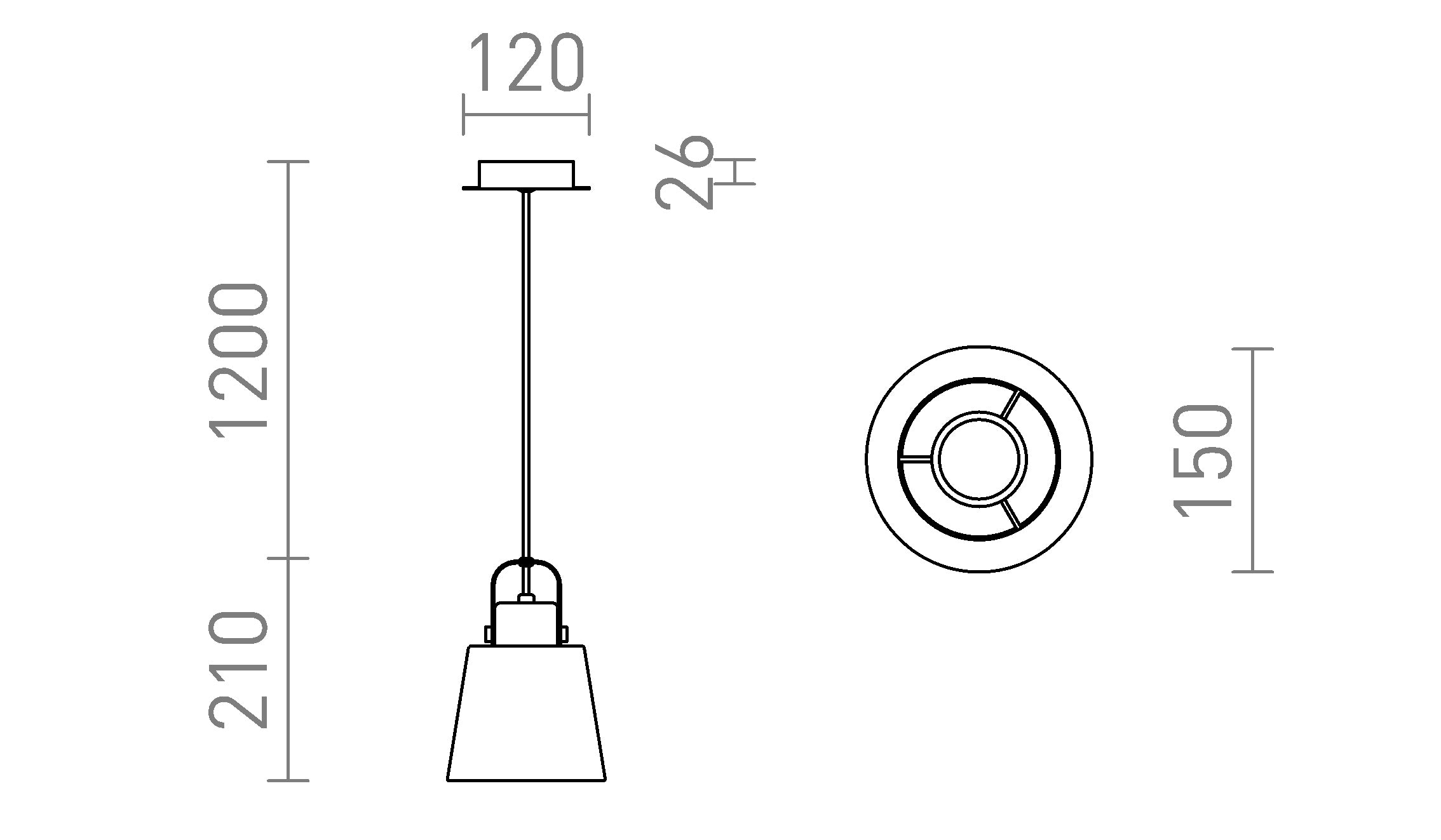 CHOUPETTE PENDELLEUCHTE - Product sketch