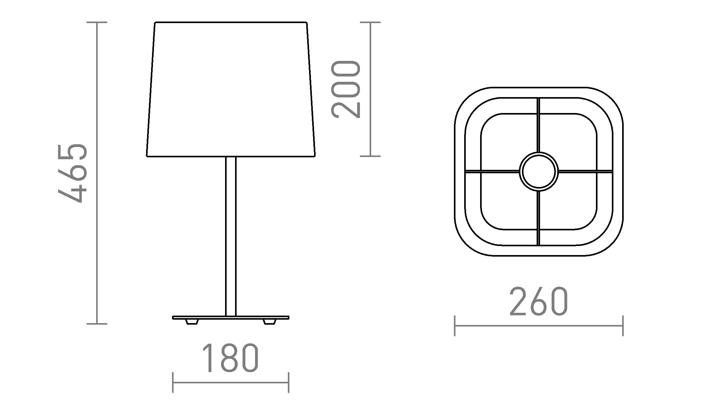 PERTH TISCHLEUCHTE - Product sketch