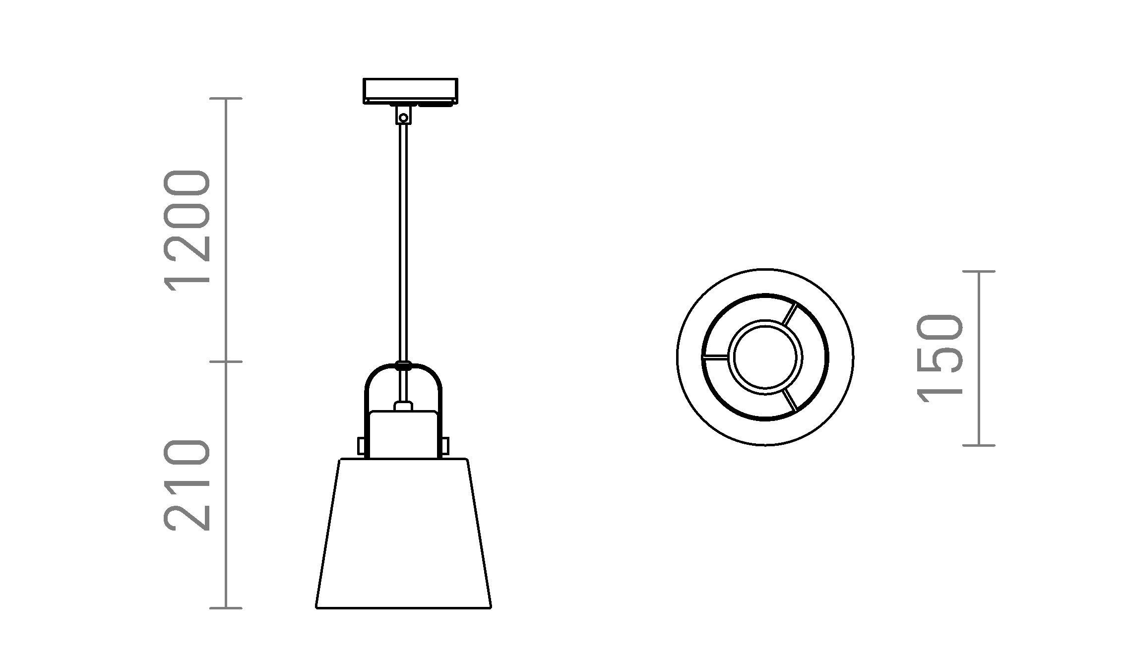 CHOUPETTE FÜR 1-PHASEN-STROMSCHIENE - Product sketch
