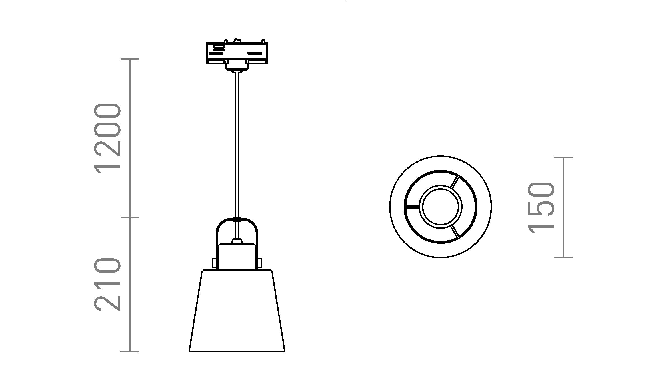 CHOUPETTE FÜR 3-PHASEN-STROMSCHIENE - Product sketch