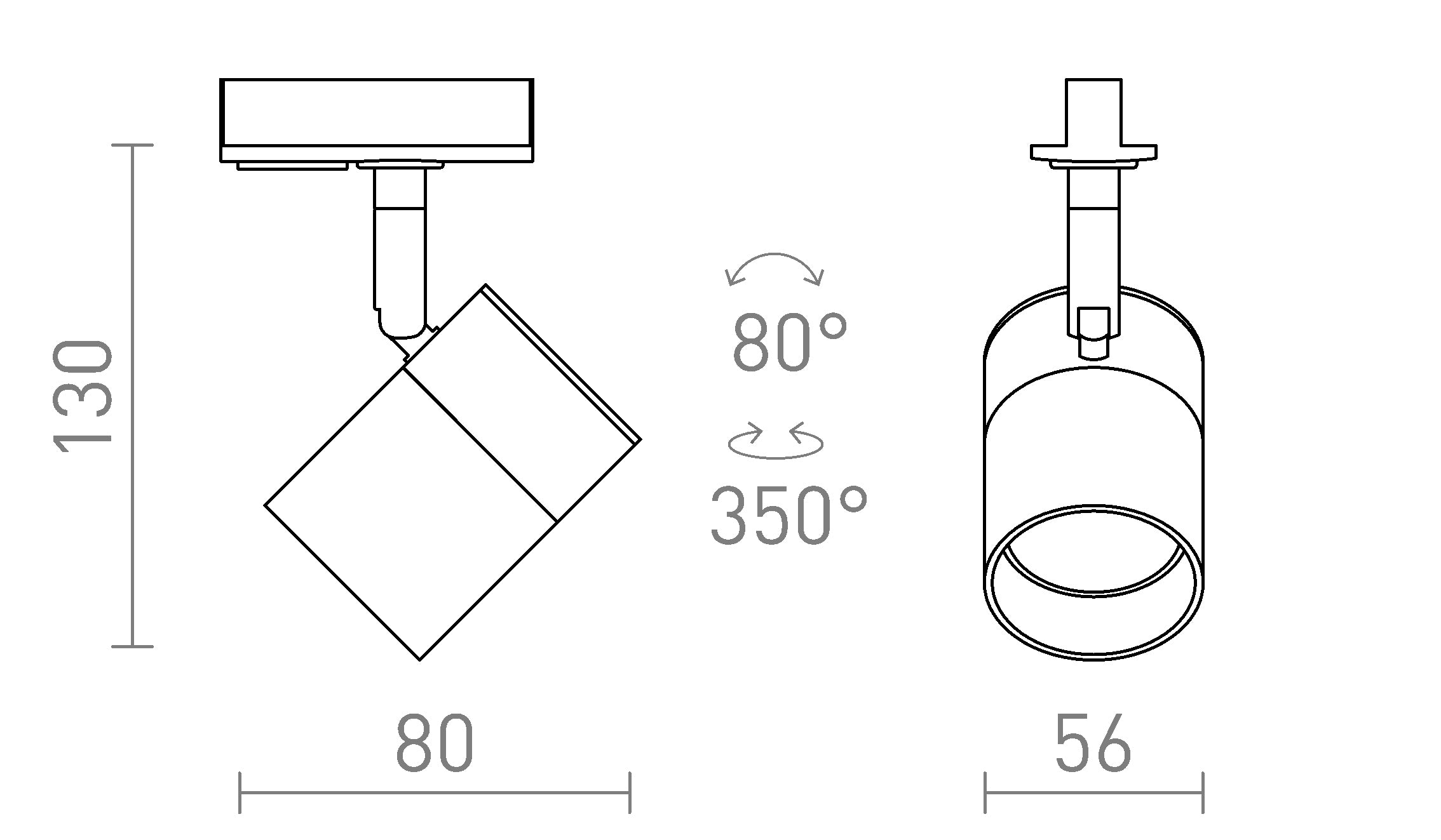 LALA FÜR 1-PHASEN-STROMSCHIENE - Product sketch