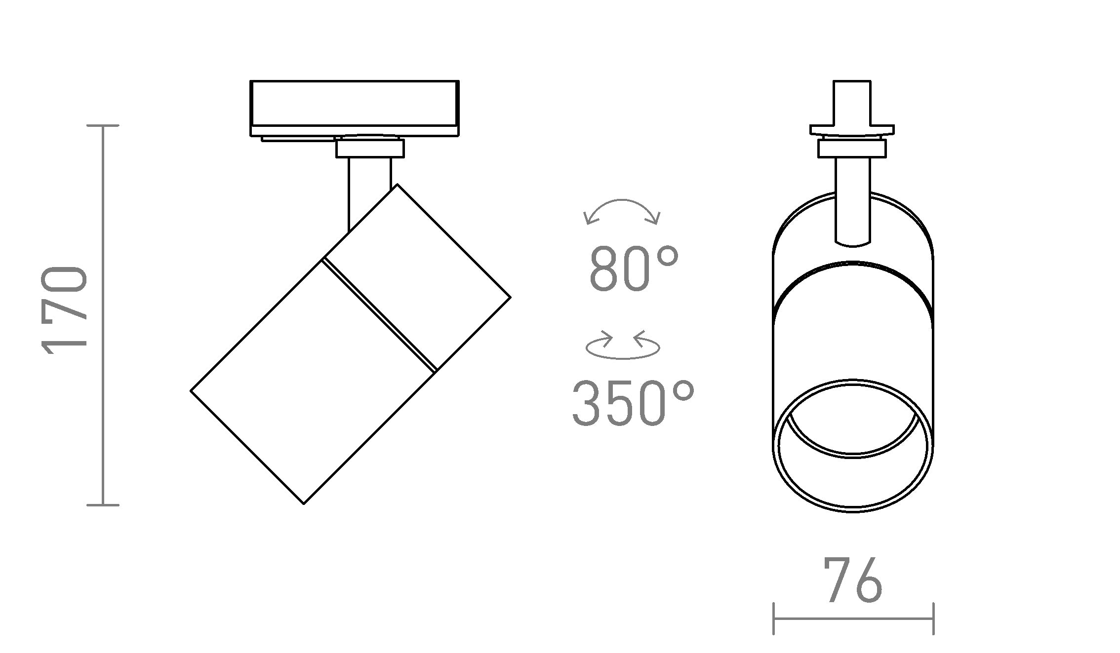 WISH 20 FÜR 1-PHASEN-STROMSCHIENE - Product sketch