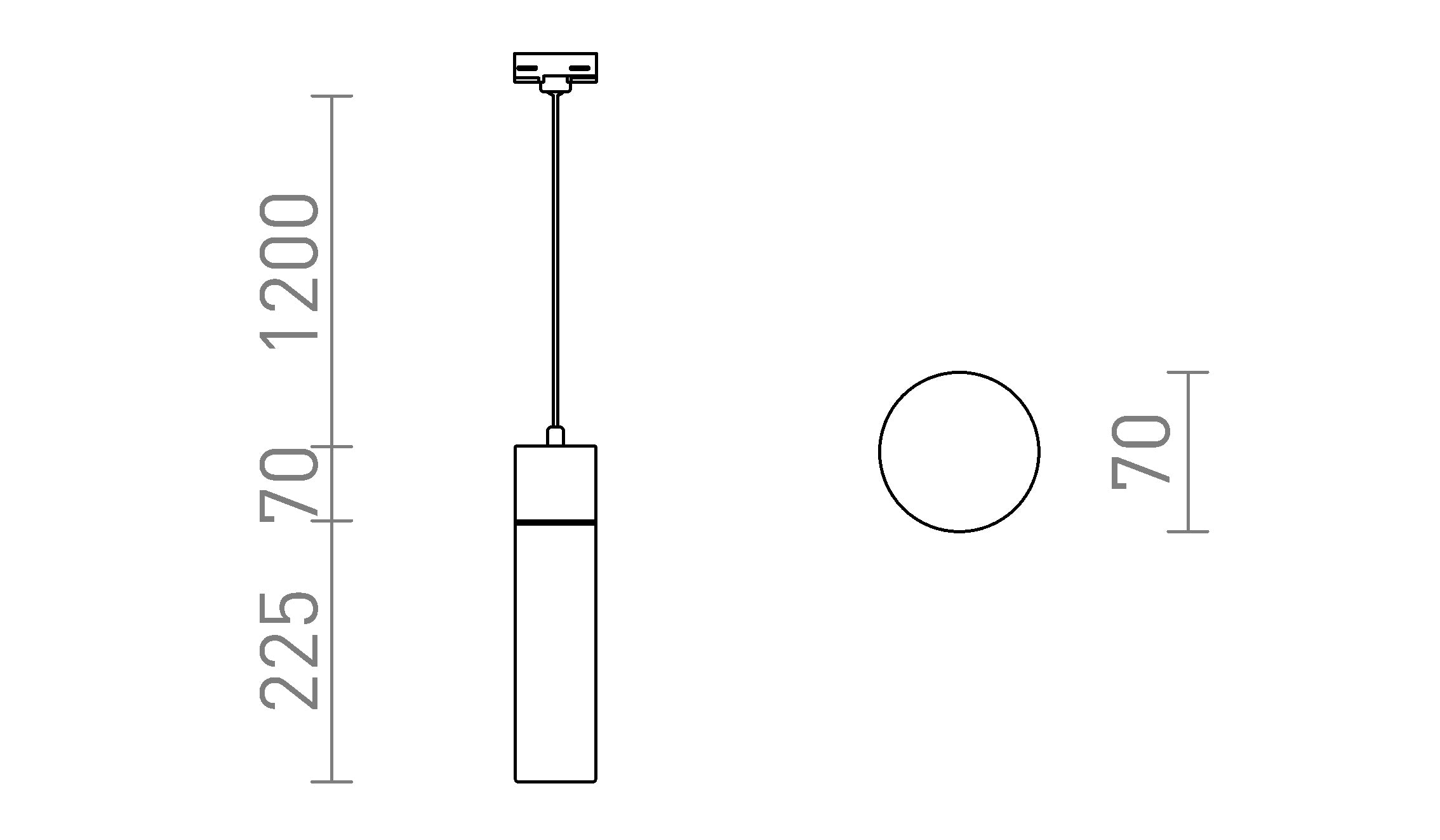 EIGHT FÜR 3-PHASE-STROMSCHIENE - Product sketch