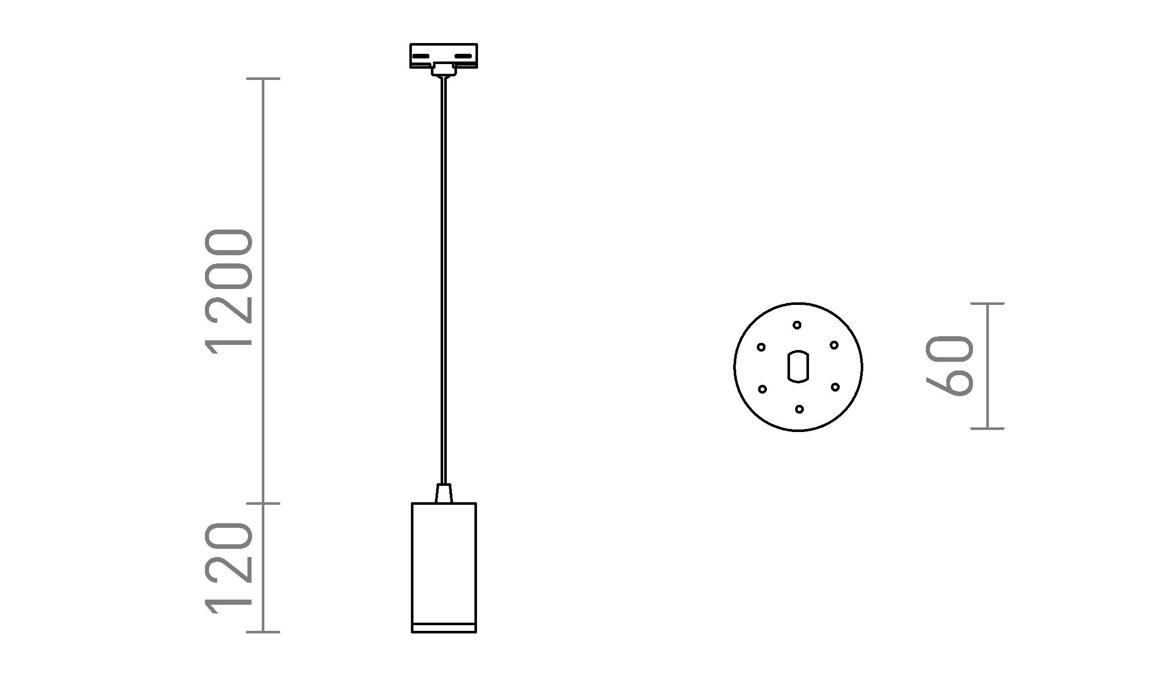 BELENOS FÜR 3-PHASEN-STROMSCHIENE - Product sketch