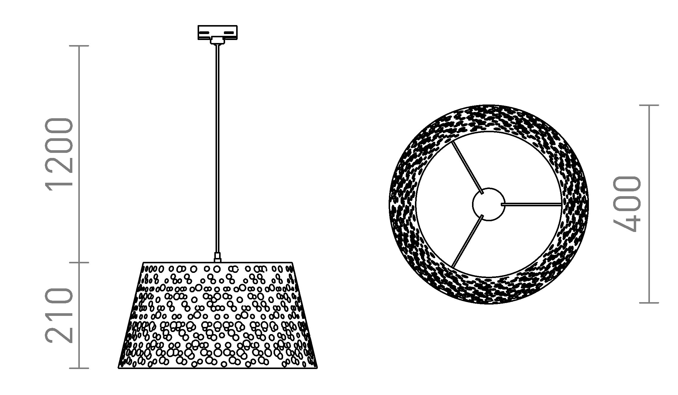 BUCKY FÜR 3-PHASE-STROMSCHIENE - Product sketch