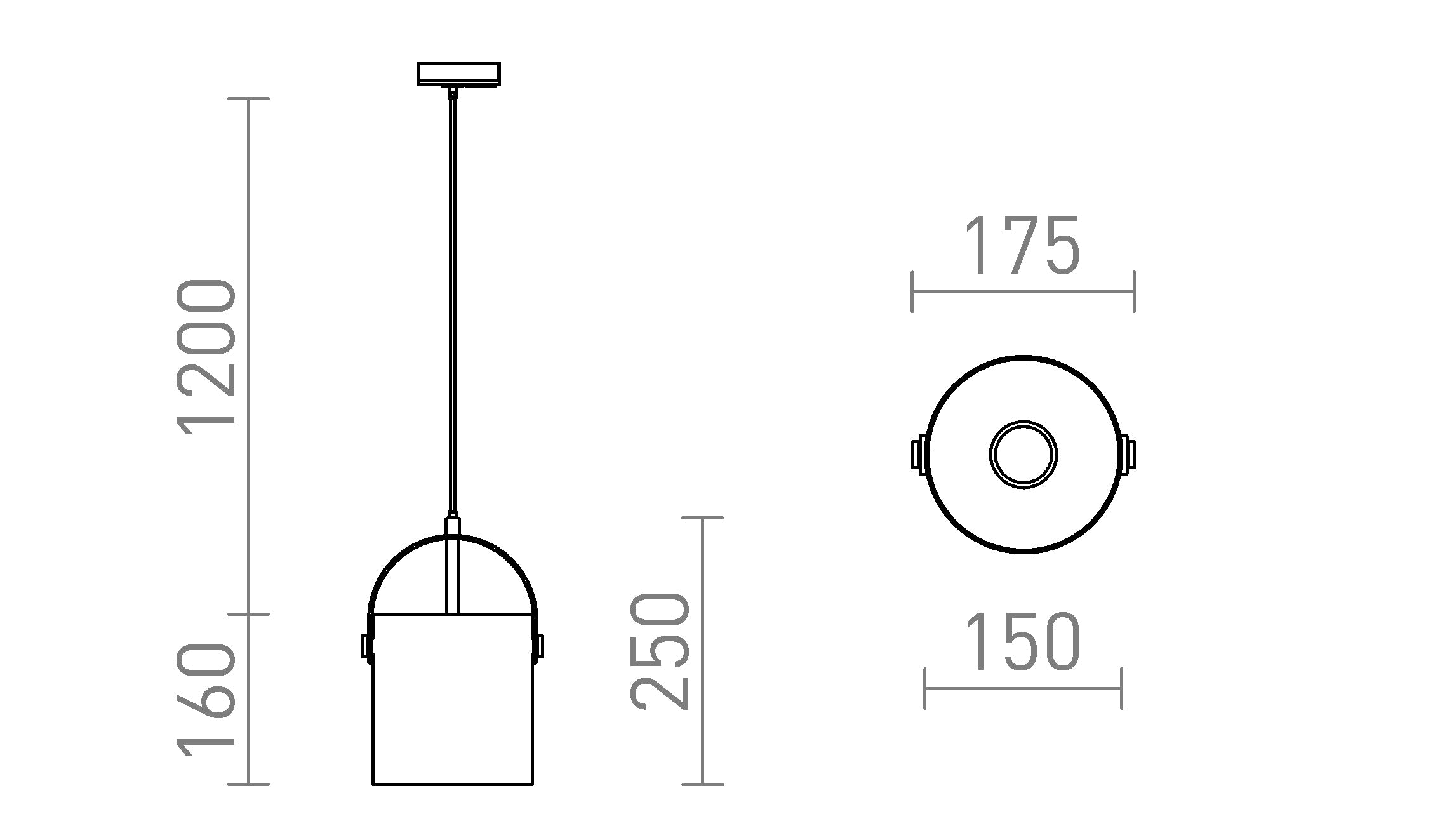 JULIETTA 16 FÜR 1-PHASEN-STROMSCHIENE - Product sketch