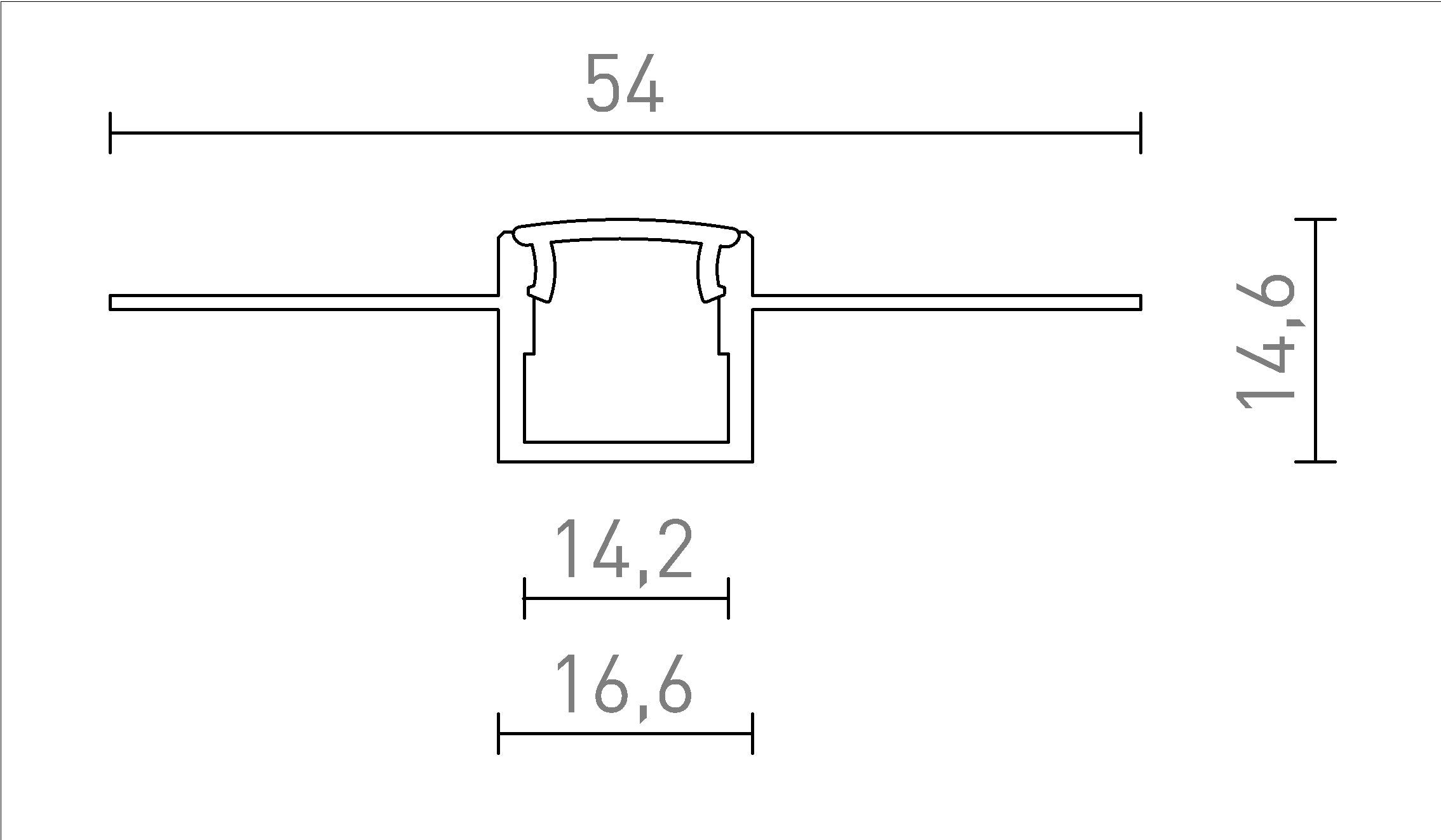 LED-Einbauprofil B - Product sketch
