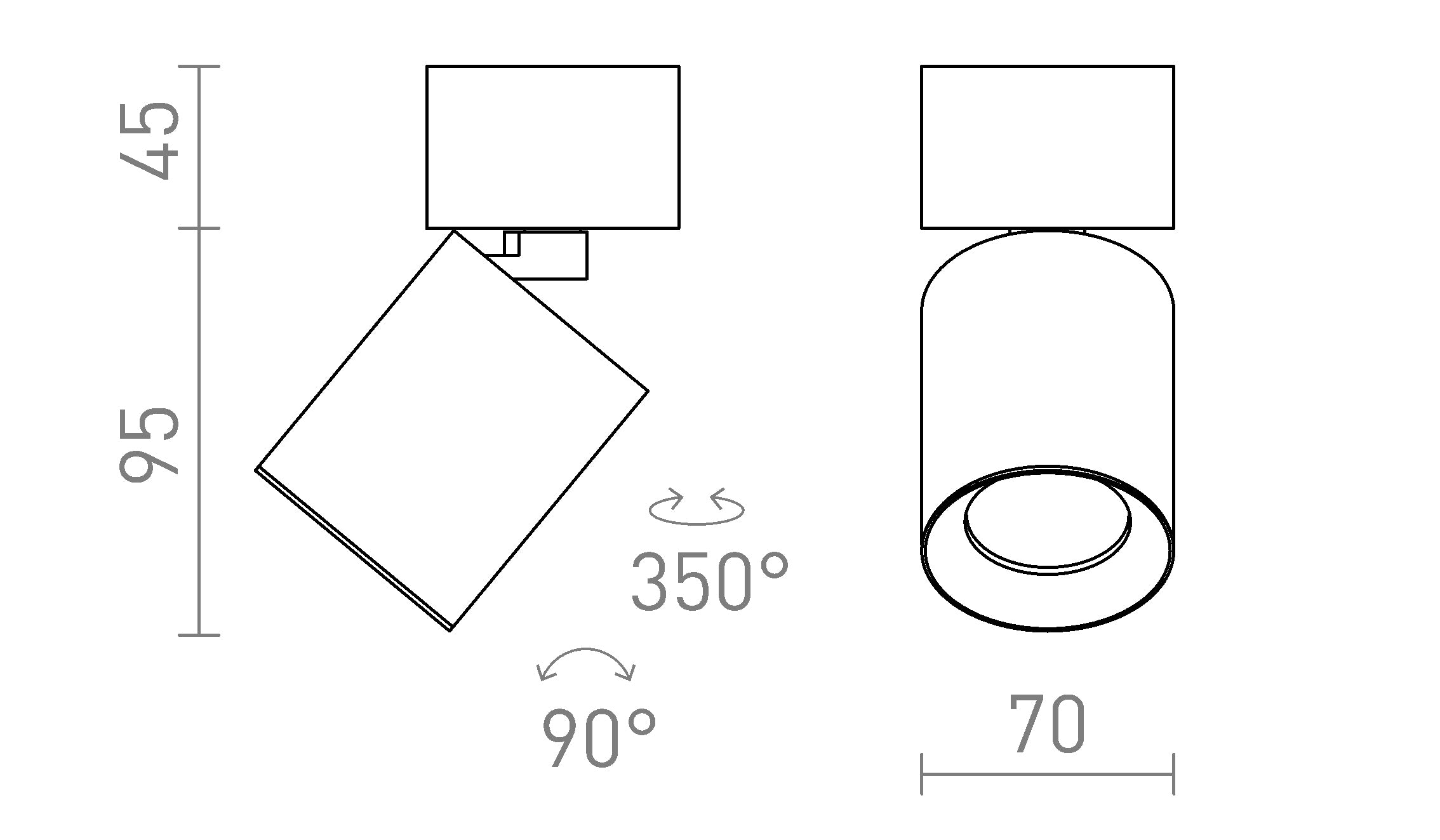 DARIO DECKENLEUCHTE - Product sketch