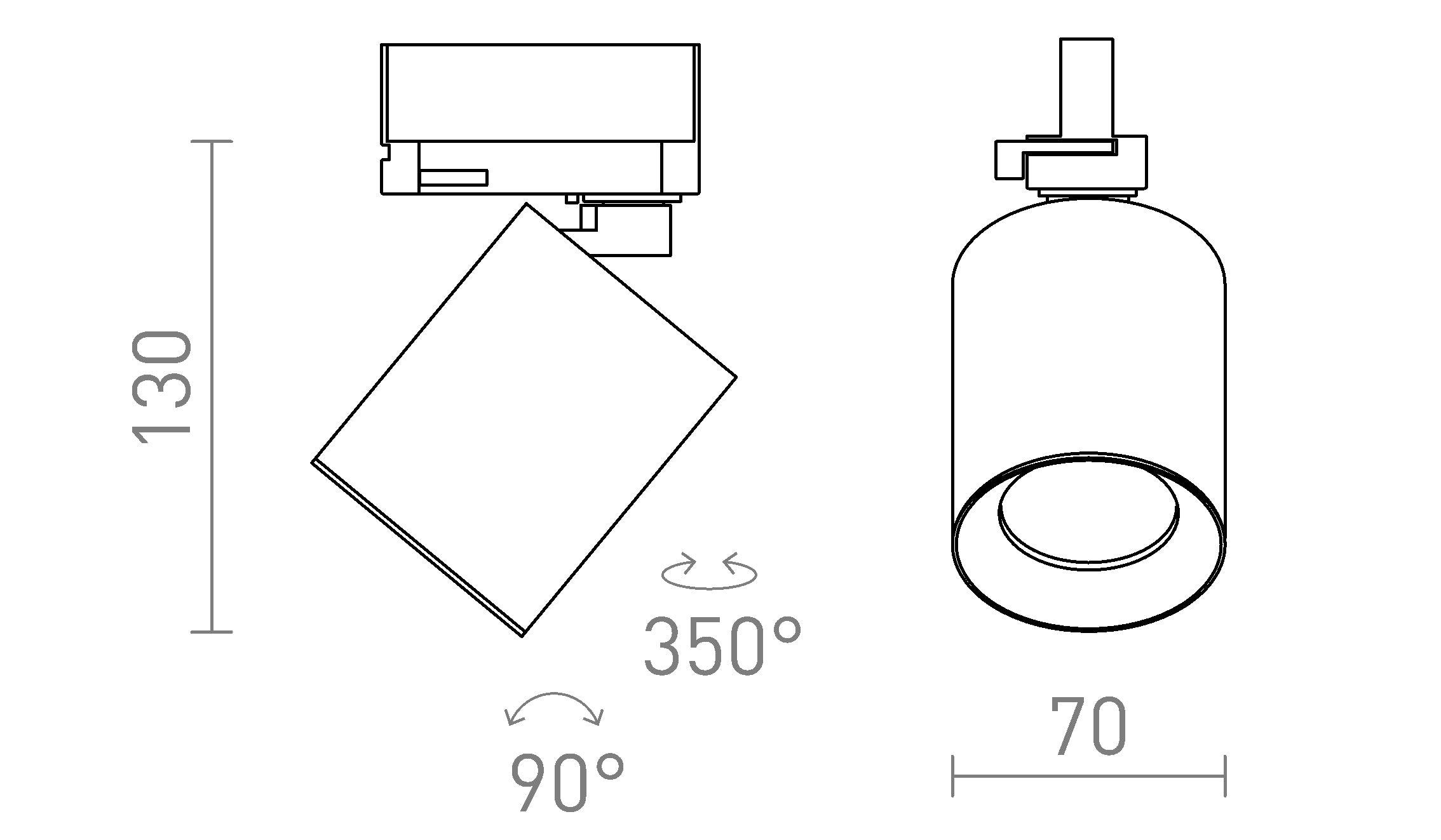 DARIO FÜR 3-PHASEN-STROMSCHIENE - Product sketch