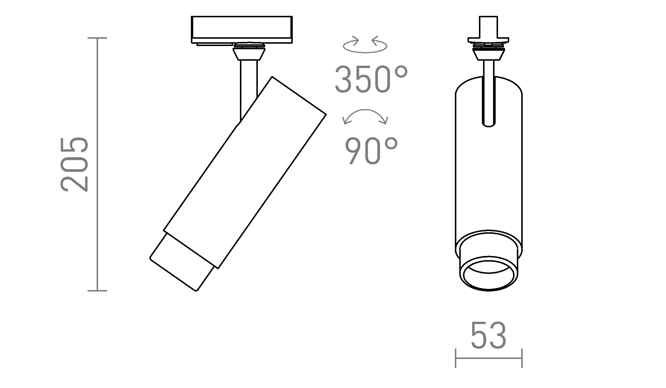 FOCUS 12 FÜR 1-PHASEN-STROMSCHIENE - Product sketch