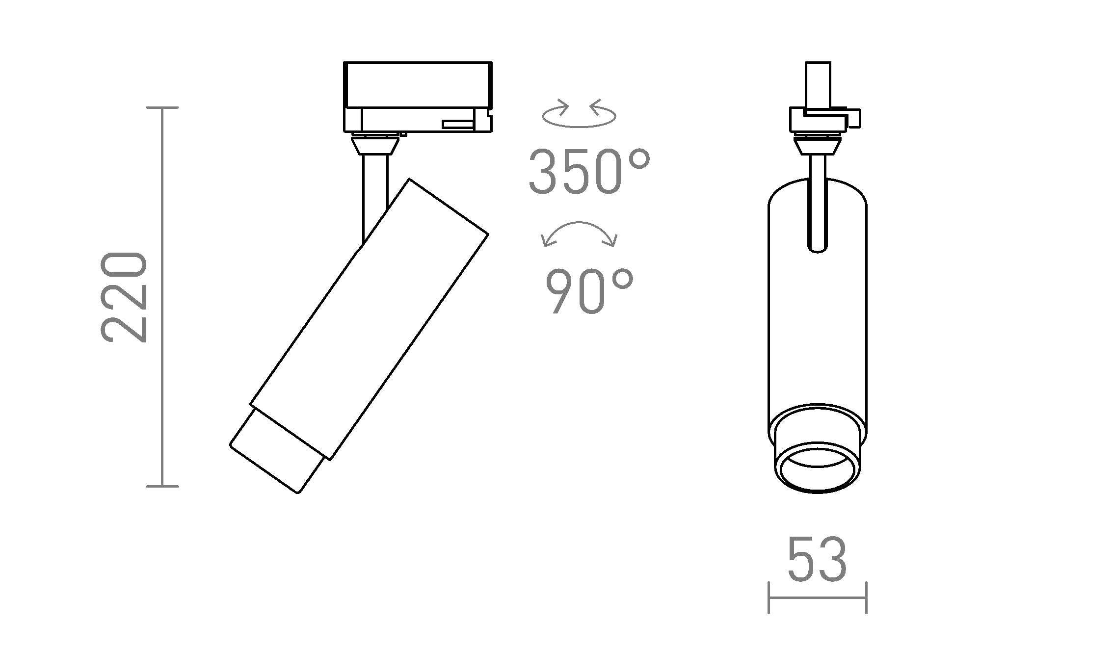 FOCUS 12 FÜR 3-PHASEN-STROMSCHIENE - Product sketch