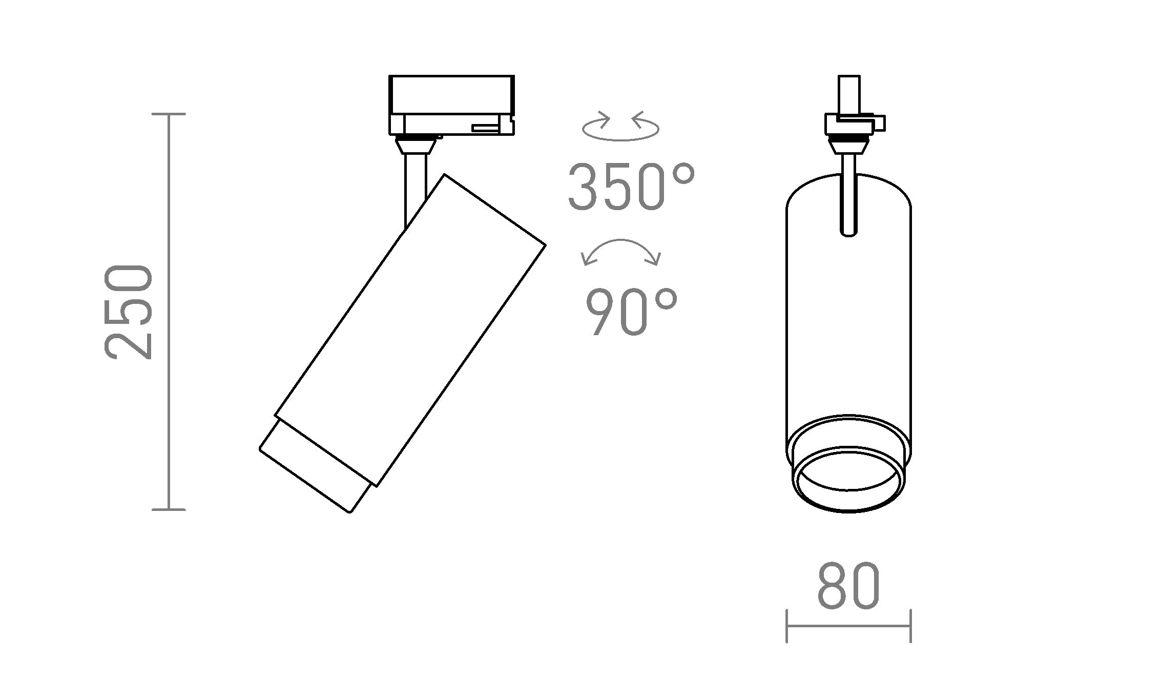 FOCUS 30 FÜR 3-PHASEN-STROMSCHIENE - Product sketch