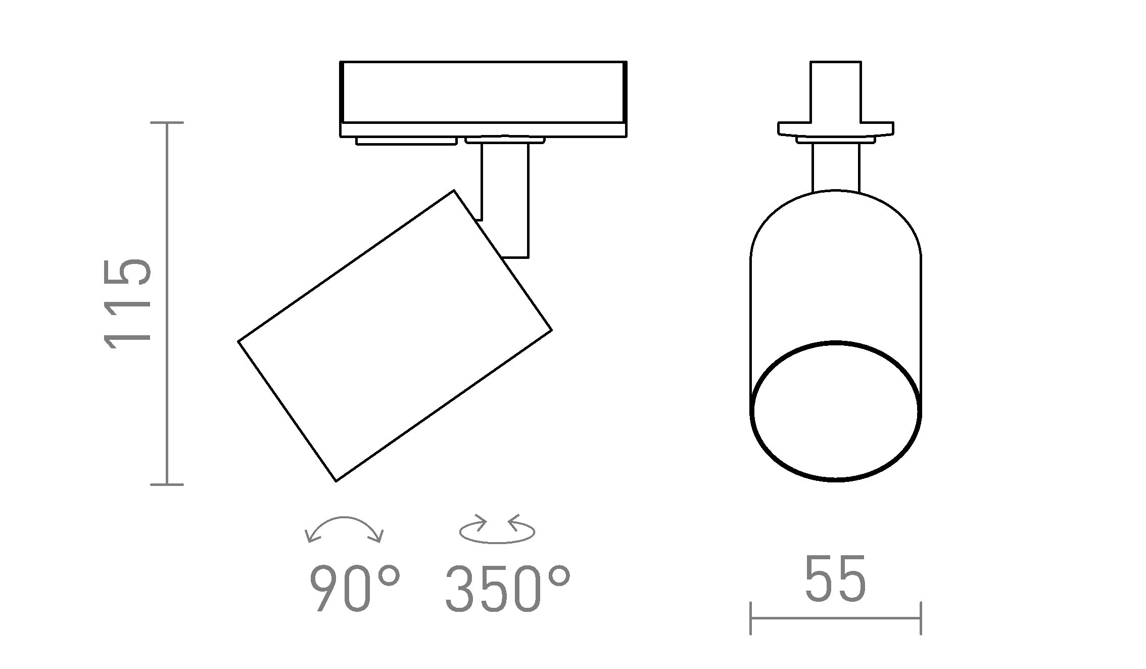 DUDE FÜR 1-PHASEN-STROMSCHIENE - Product sketch
