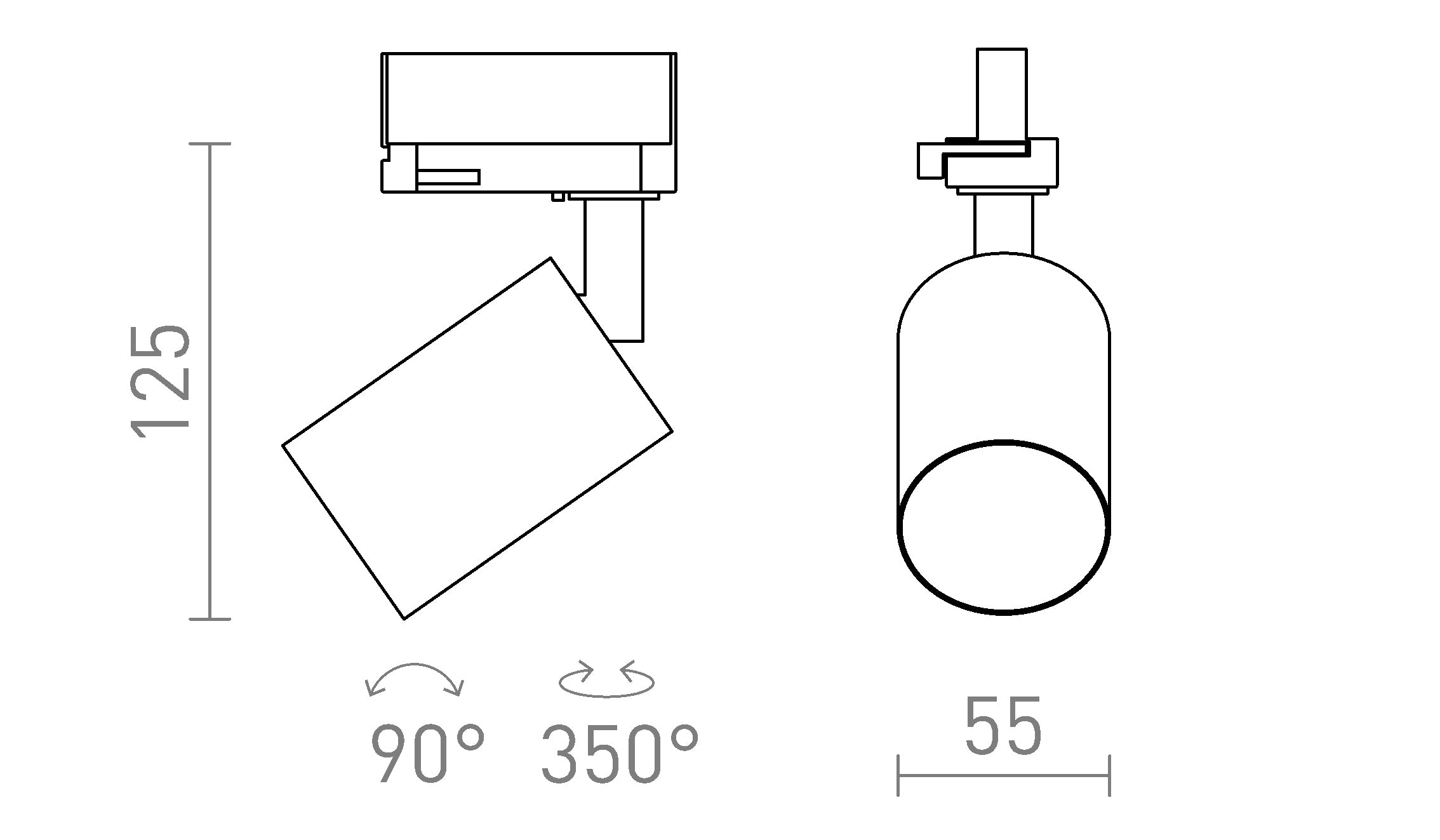 DUDE FÜR 3-PHASEN-STROMSCHIENE - Product sketch