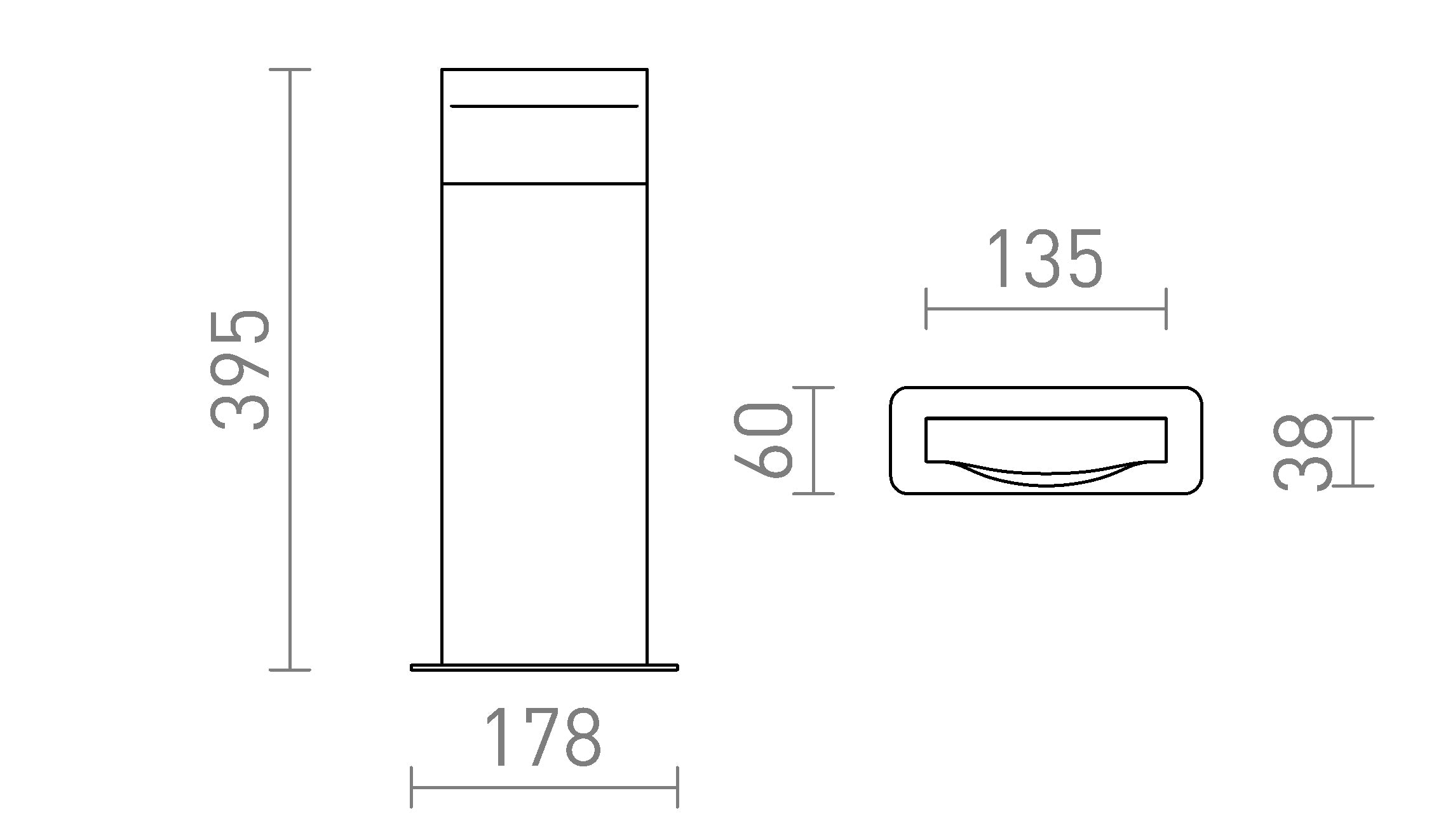 BOBO RC STANDLEUCHTE - Product sketch