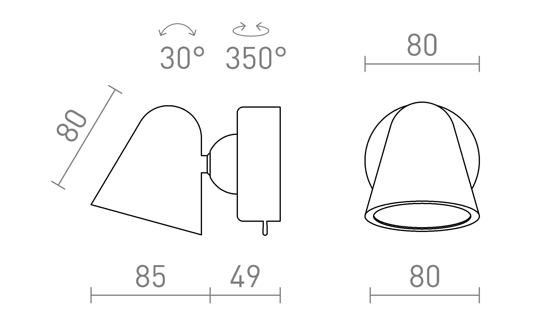 STIG WANDLEUCHTE - Product sketch