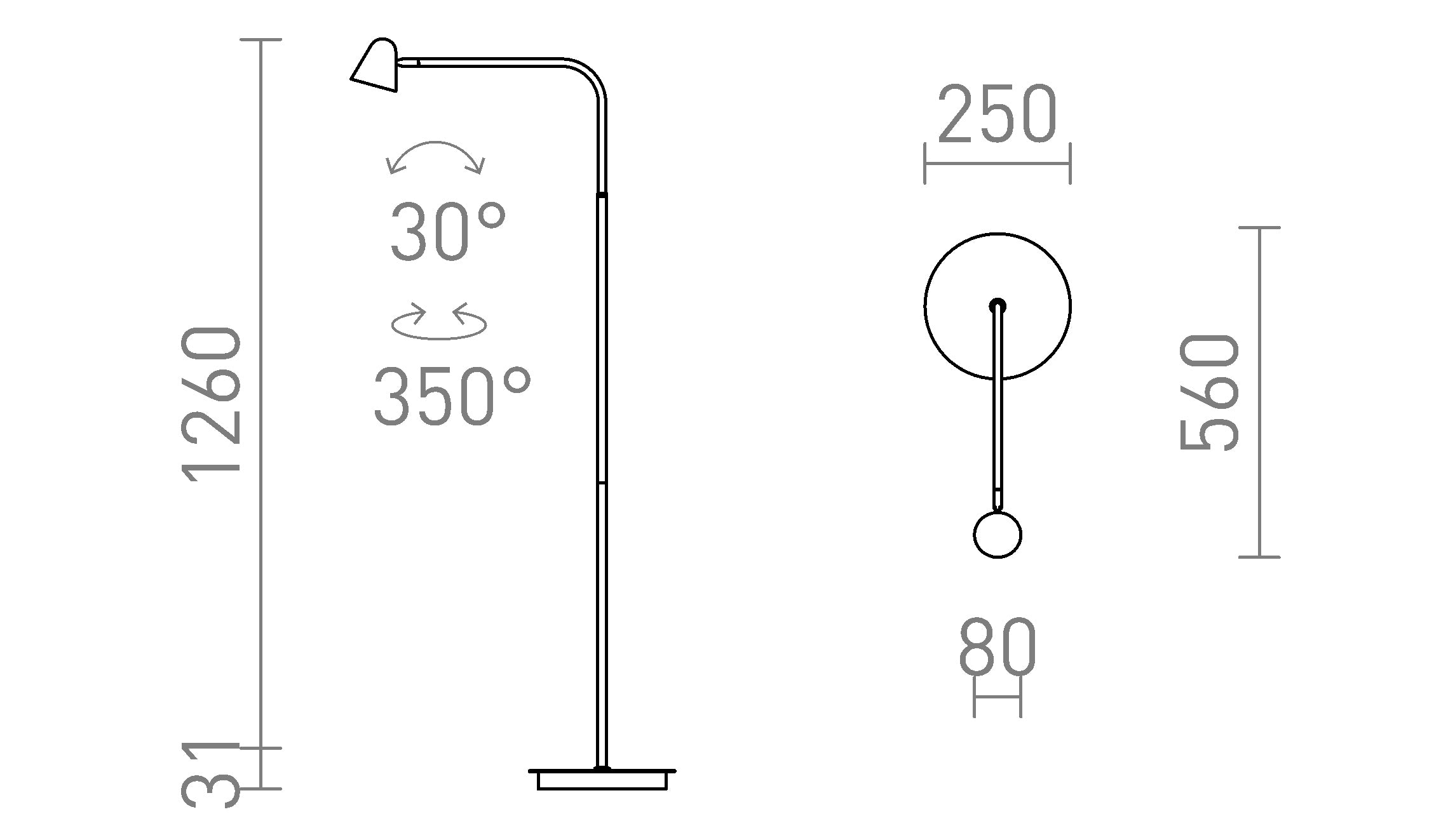 STIG STANDLEUCHTE - Product sketch