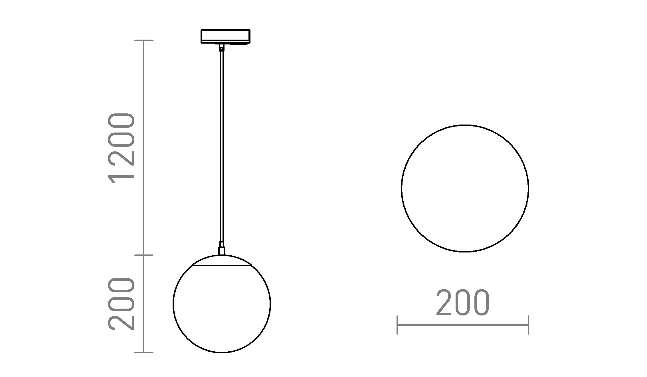 LUNA 20 FÜR 1-PHASEN-STROMSCHIENE - Product sketch