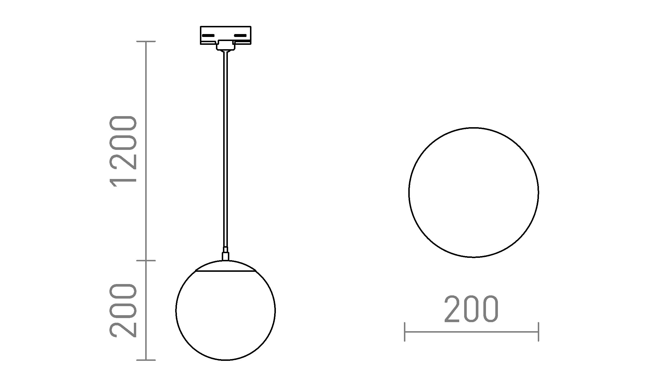 LUNA 20 FÜR 3-PHASEN-STROMSCHIENE - Product sketch