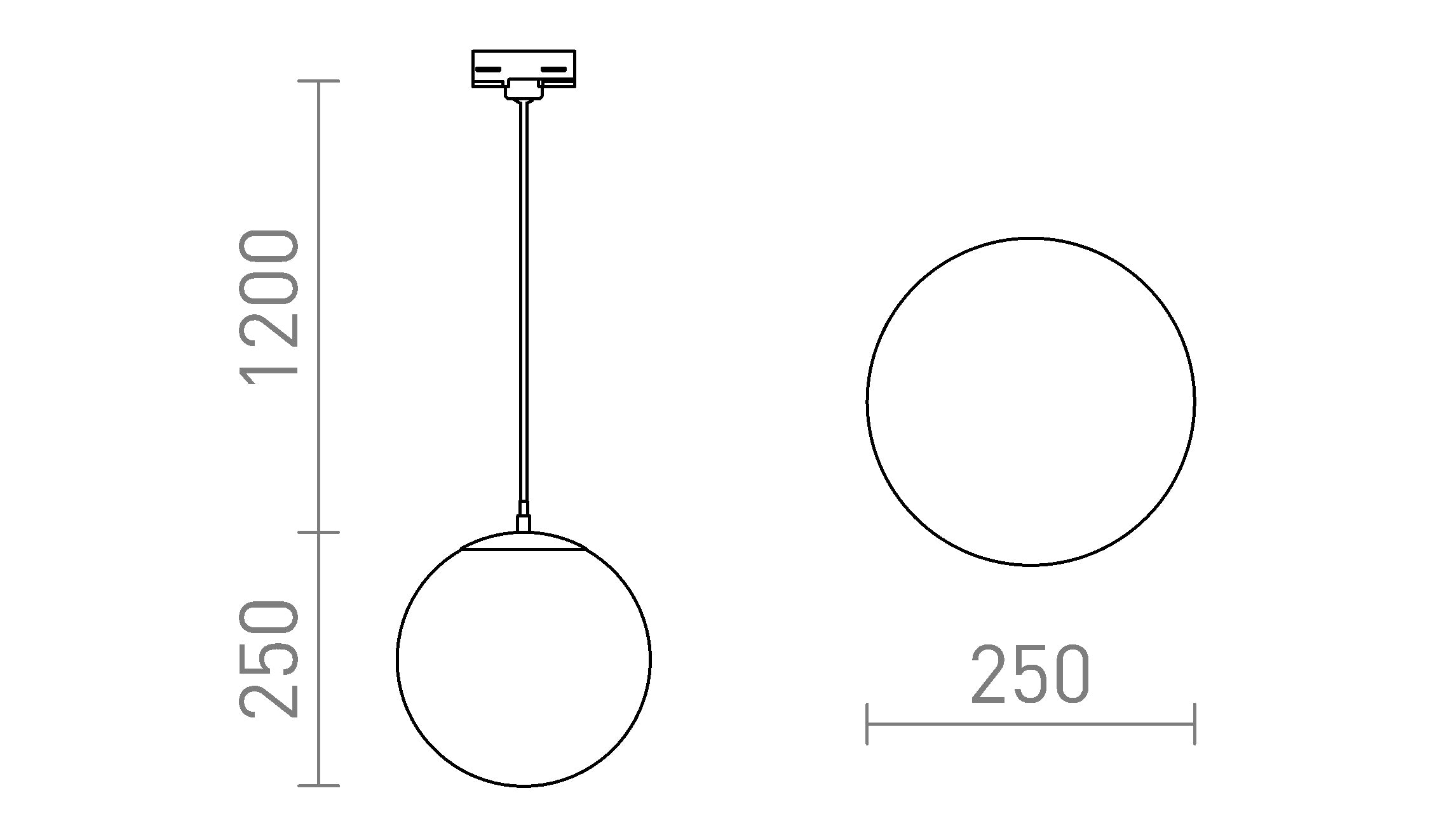 LUNA 25 FÜR 3-PHASEN-STROMSCHIENE - Product sketch