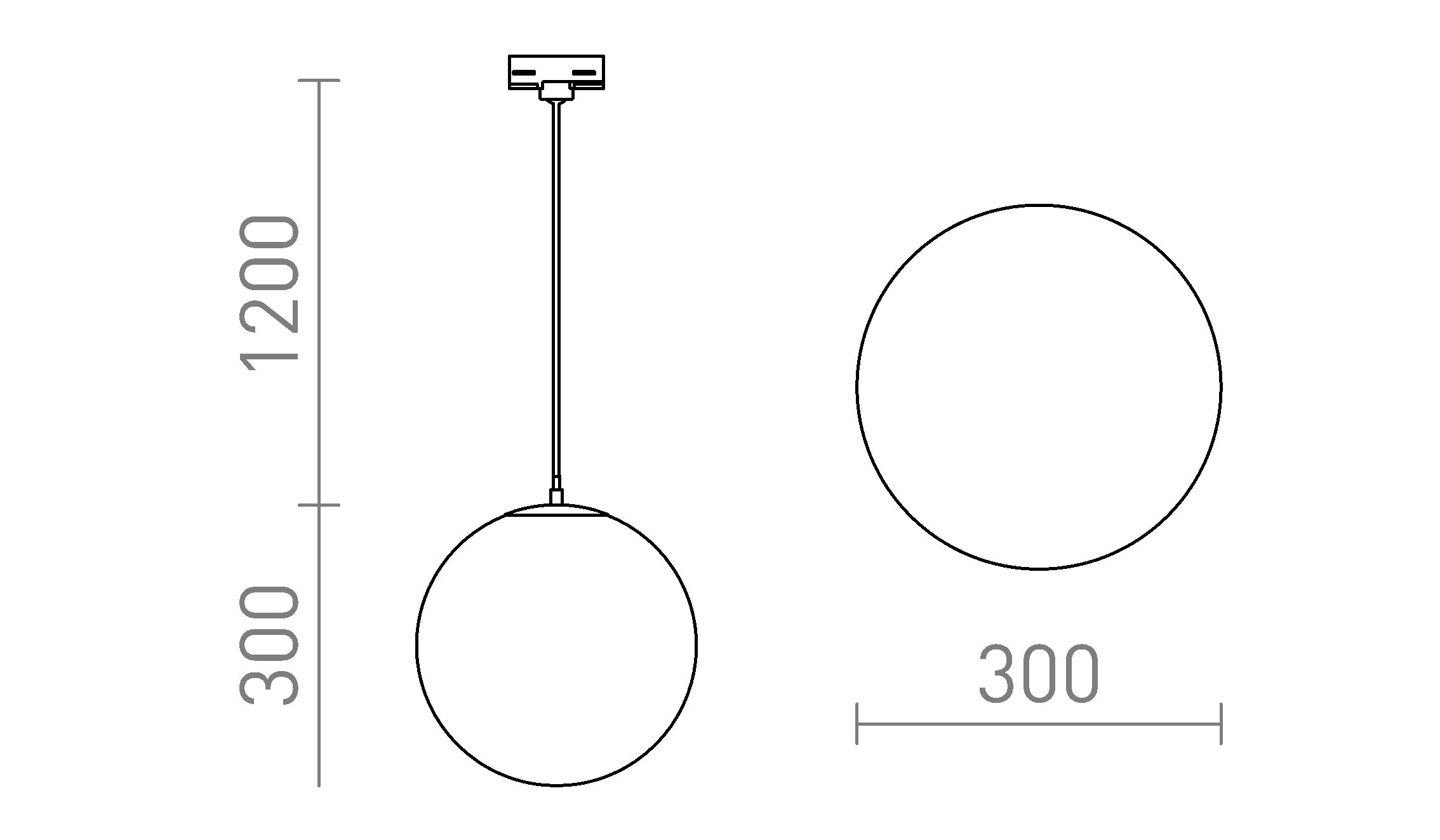 LUNA 30 FÜR 3-PHASEN-STROMSCHIENE - Product sketch