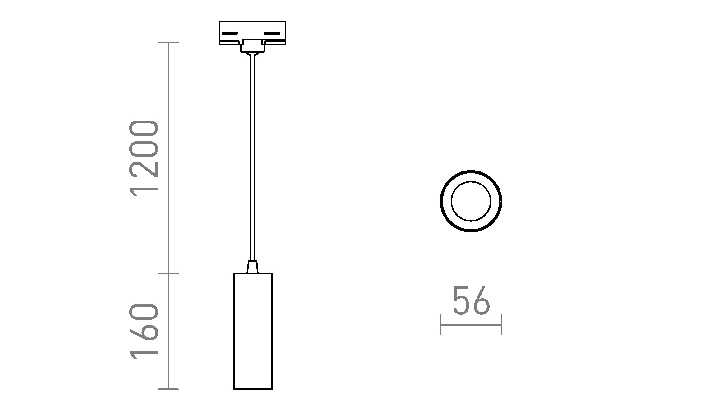 MAVRO FÜR 3-PHASEN-STROMSCHIENE PENDELLEUCHTE - Product sketch