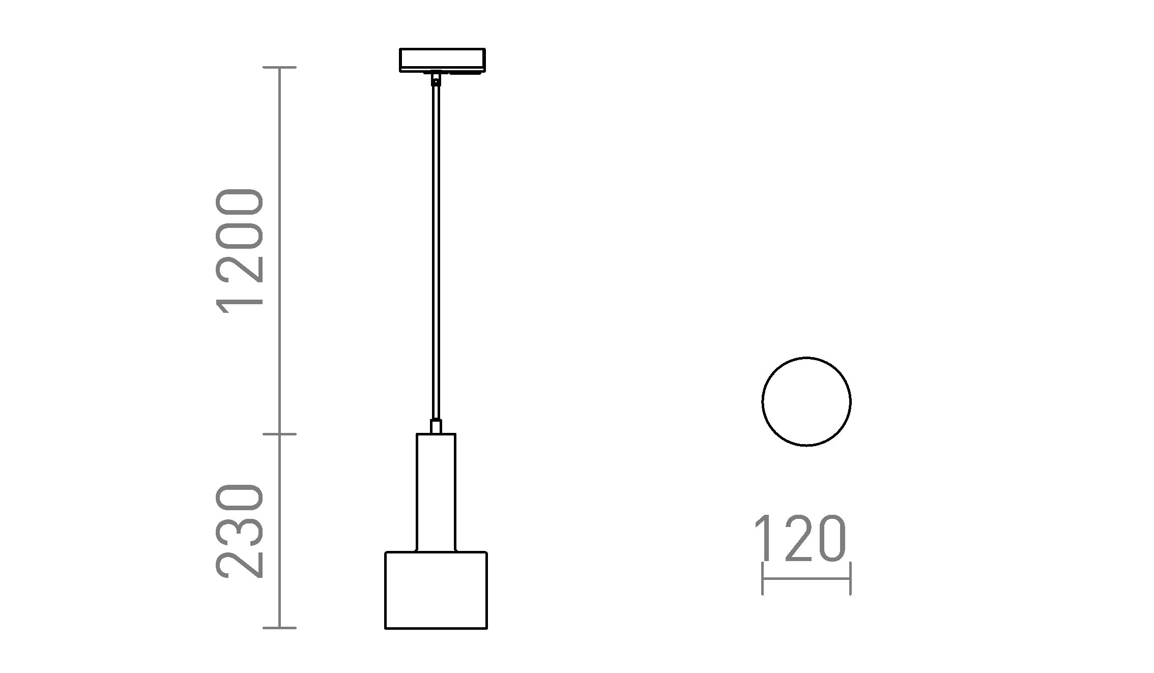 GIULIA 12 FÜR 1-PHASEN-STROMSCHIENE - Product sketch