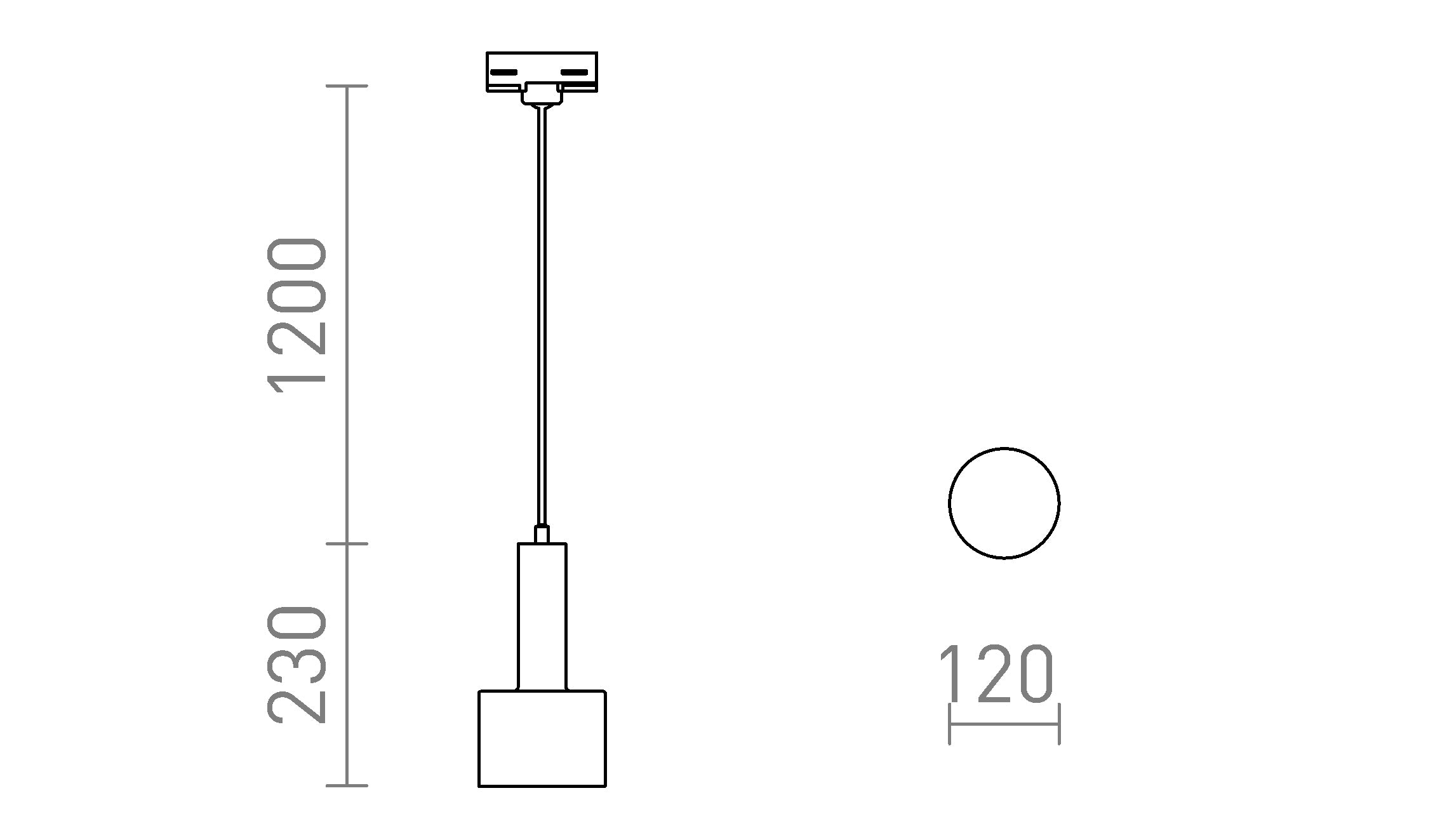 GIULIA 12 FÜR 3-PHASEN-STROMSCHIENE - Product sketch