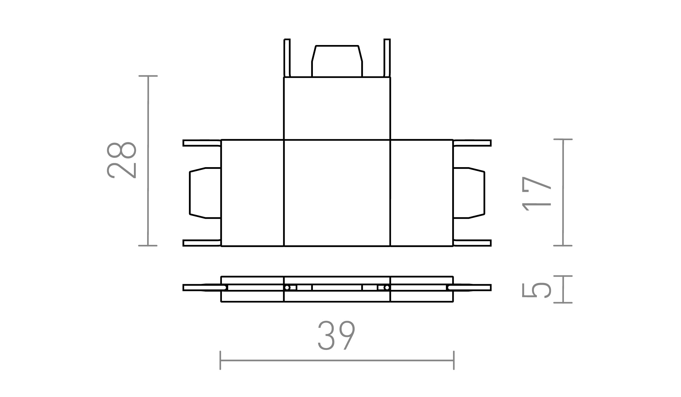 T VERBINDER FÜR VEGA SCHIENE - Product sketch