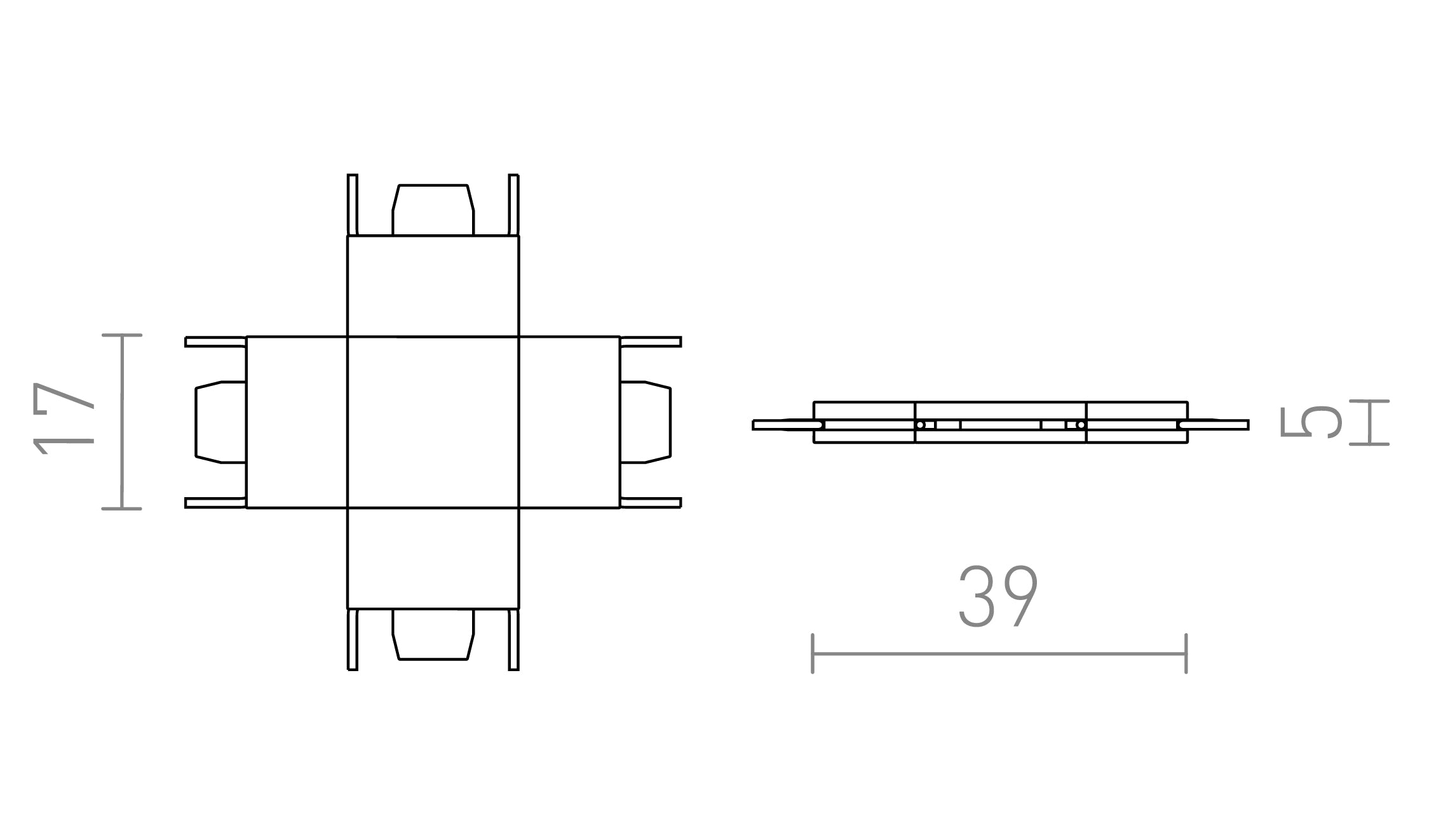 X VERBINDER FÜR VEGA SCHIENE - Product sketch