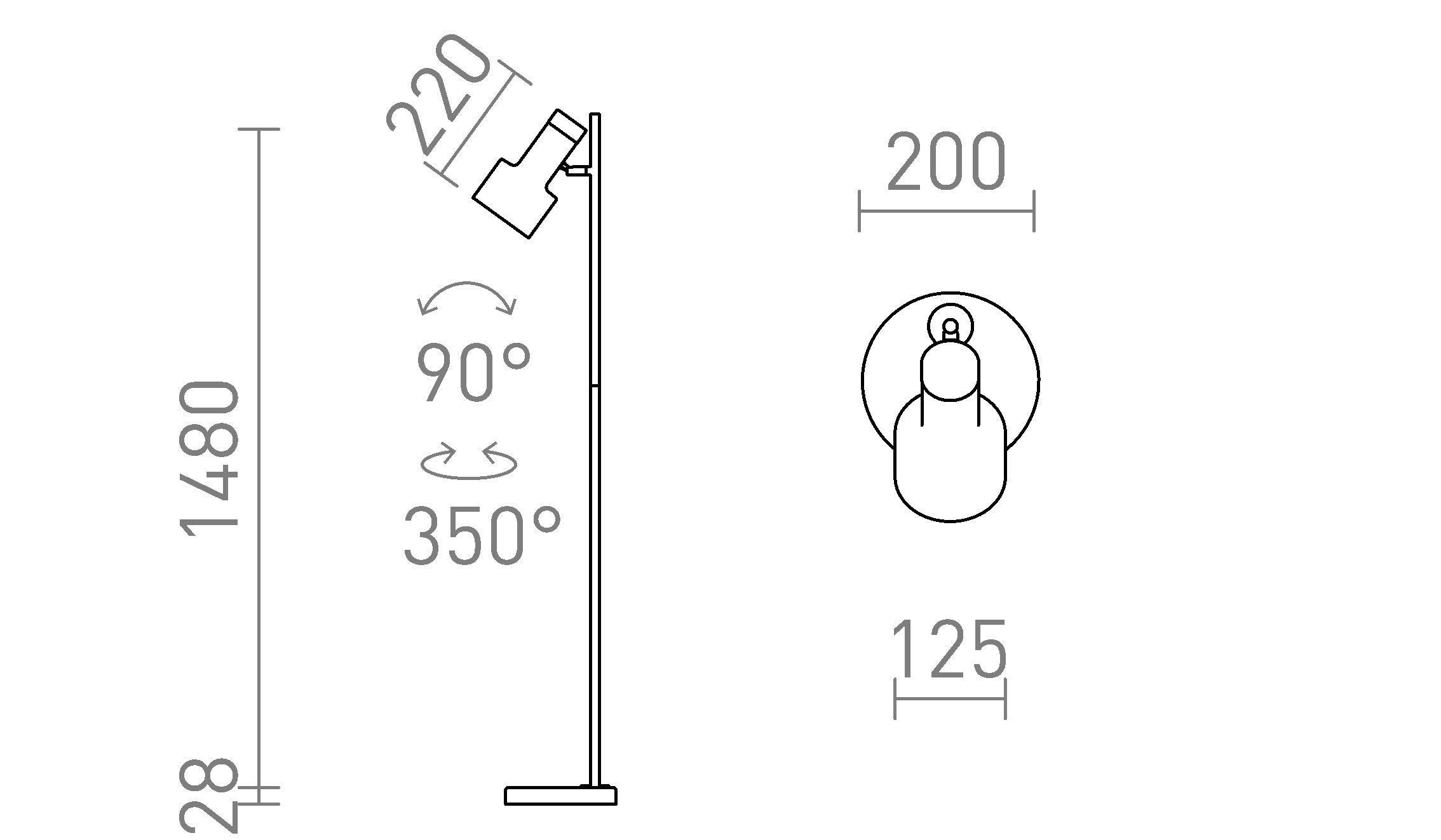 DIVINA STANDLEUCHTE - Product sketch