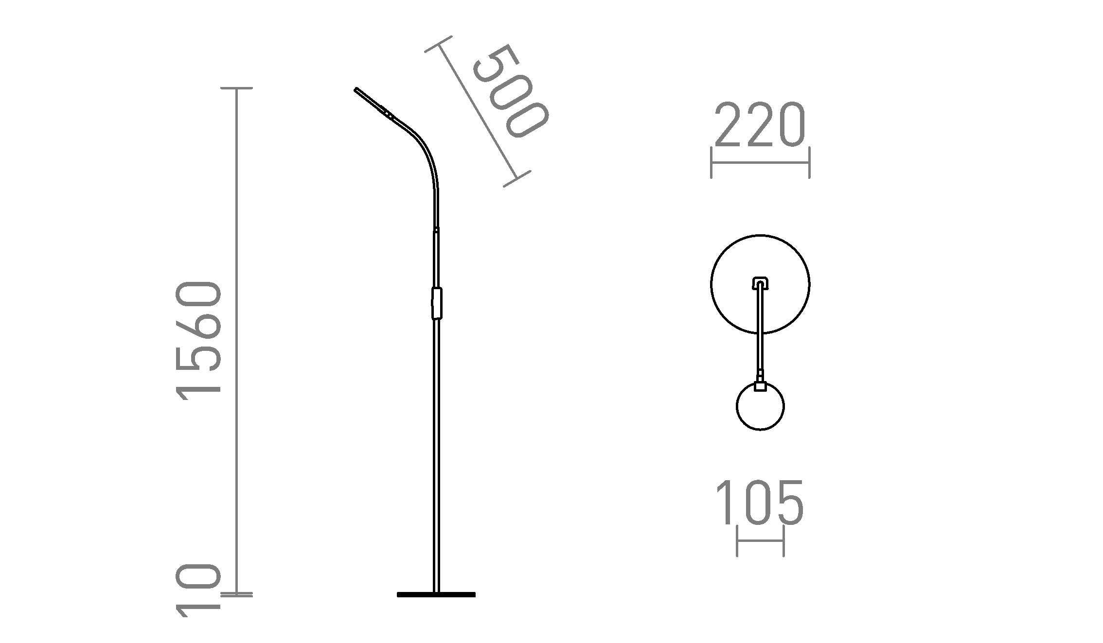 CELESTE STANDLEUCHTE - Product sketch