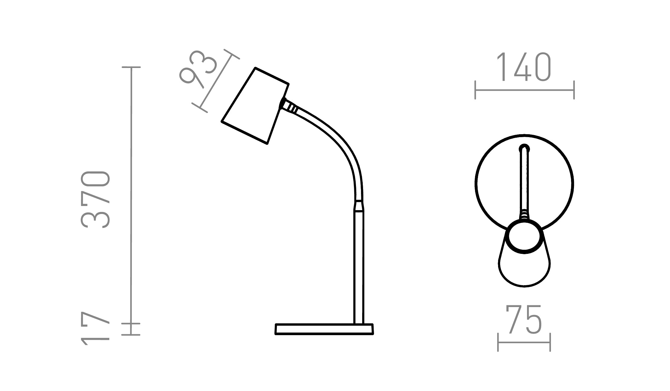 VERINA TISCHLEUCHTE - Product sketch