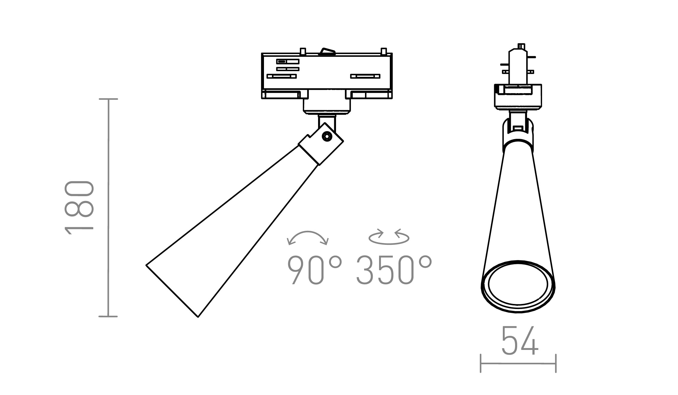 ALEXIS FÜR 1-PHASEN-STROMSCHIENE - Product sketch