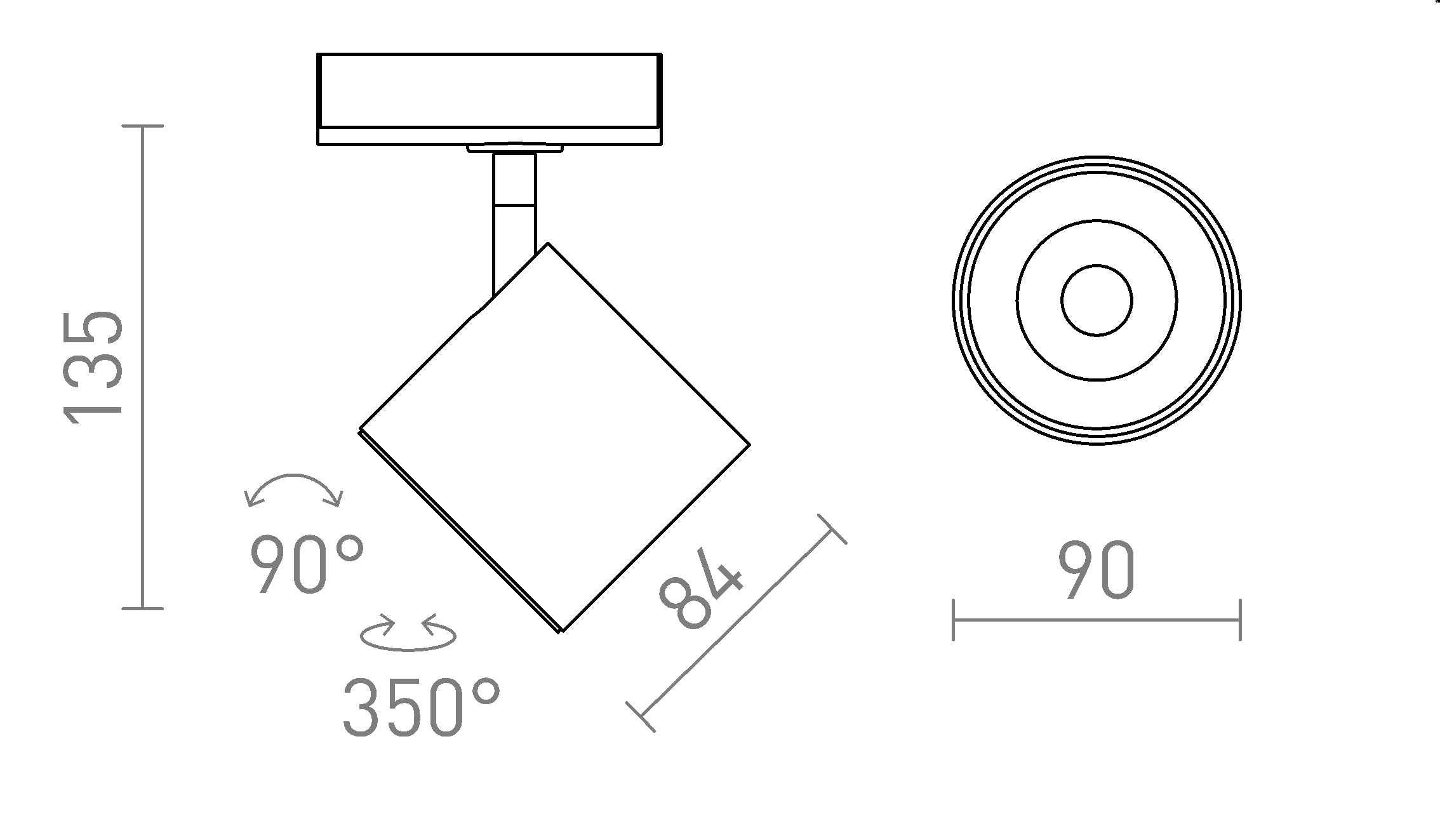 IRIS 9 FÜR 1-PHASEN-STROMSCHIENE - Product sketch
