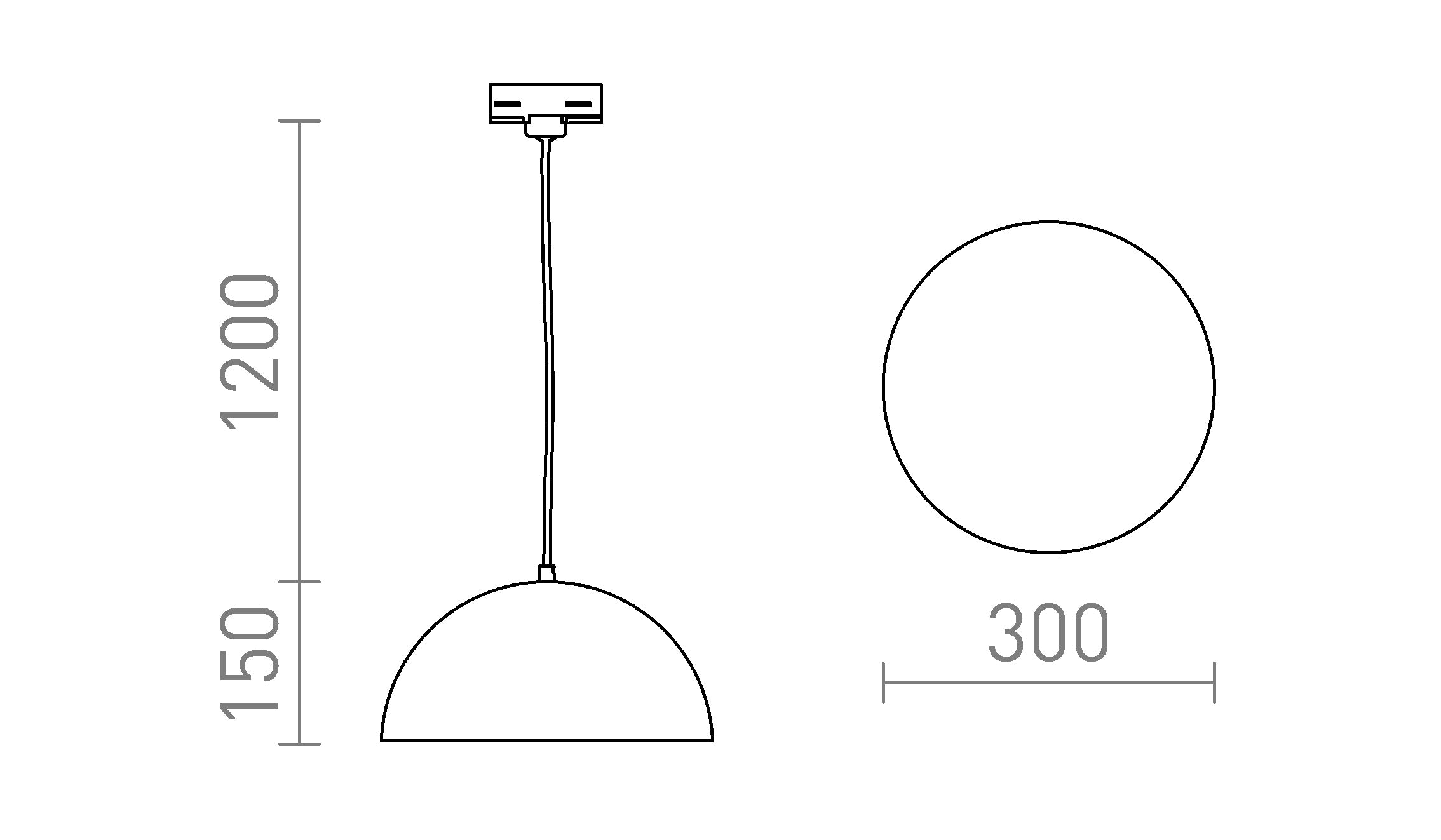 GLADYS 30 FÜR 3-PHASEN-STROMSCHIENE - Product sketch