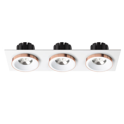 RENDL recessed light SHARM SQ III recessed white copper 230V LED 3x10W 24° 3000K R13260 2