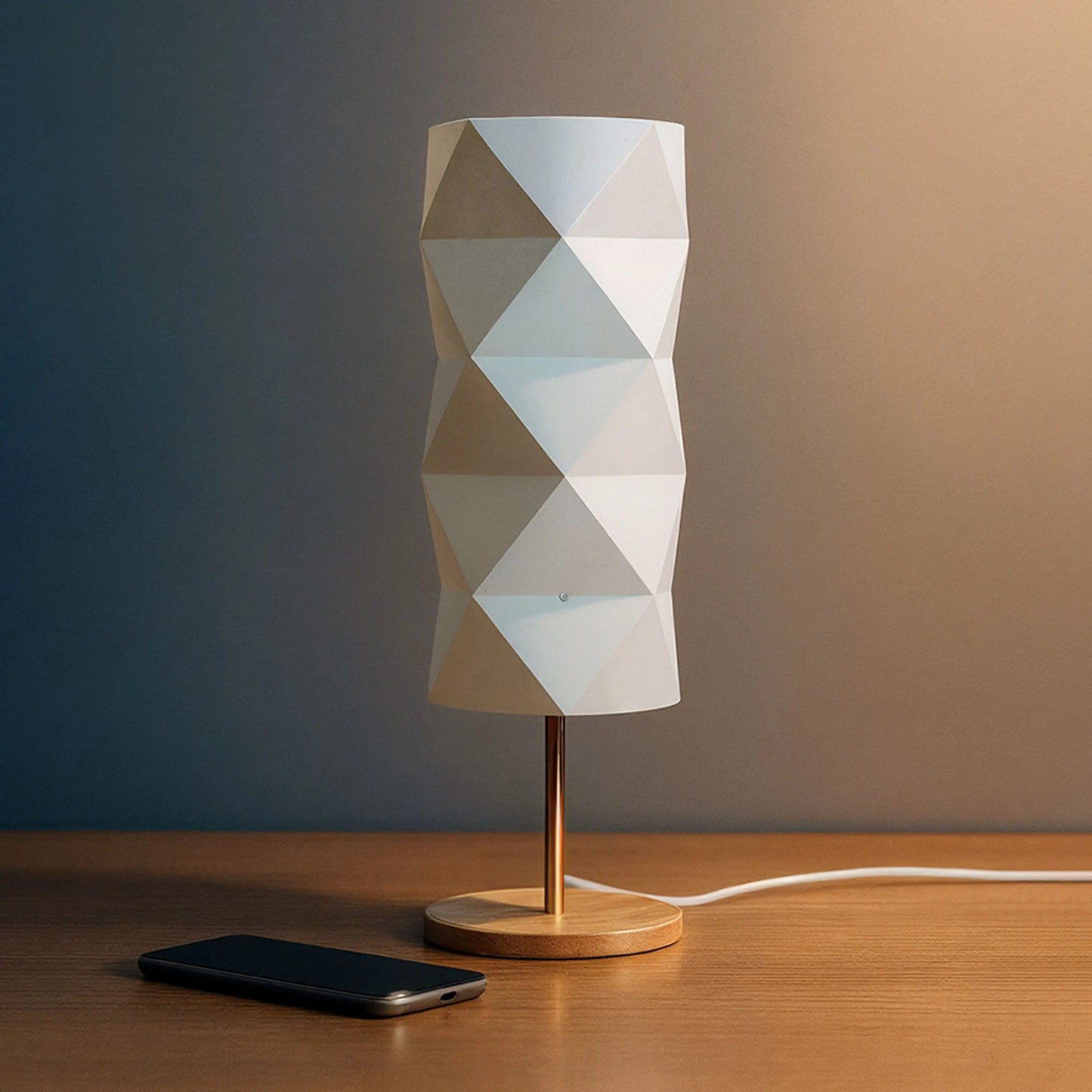 RENDL table lamp ZUMBA table  white PVC/wood/chrome 230V LED E14 11W R13320 3