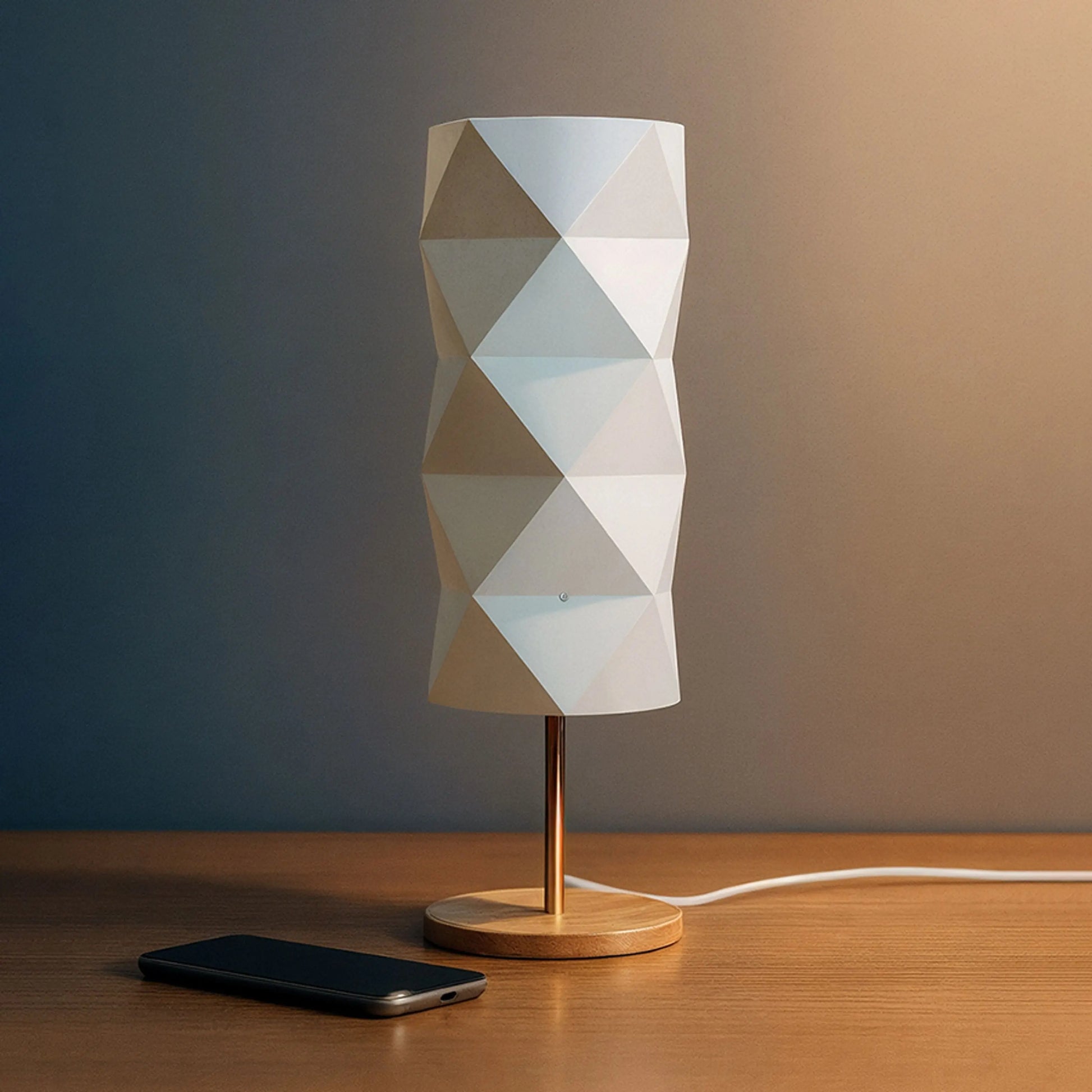 RENDL table lamp ZUMBA table  white PVC/wood/chrome 230V LED E14 11W R13320 3