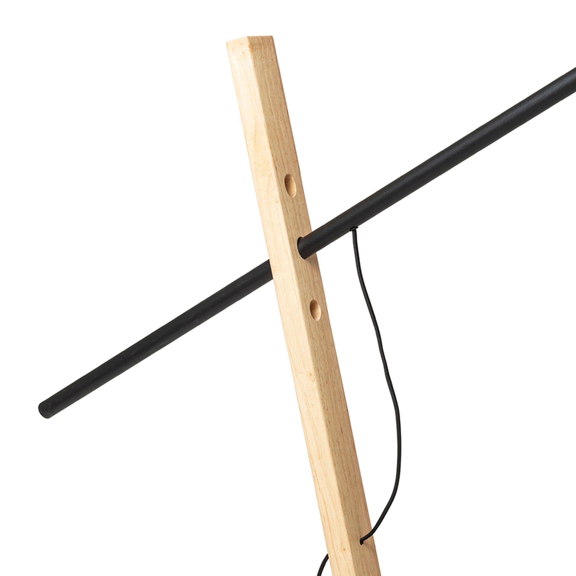 RENDL floor lamp DANTE floor black wood 230V LED E27 15W R13653 6