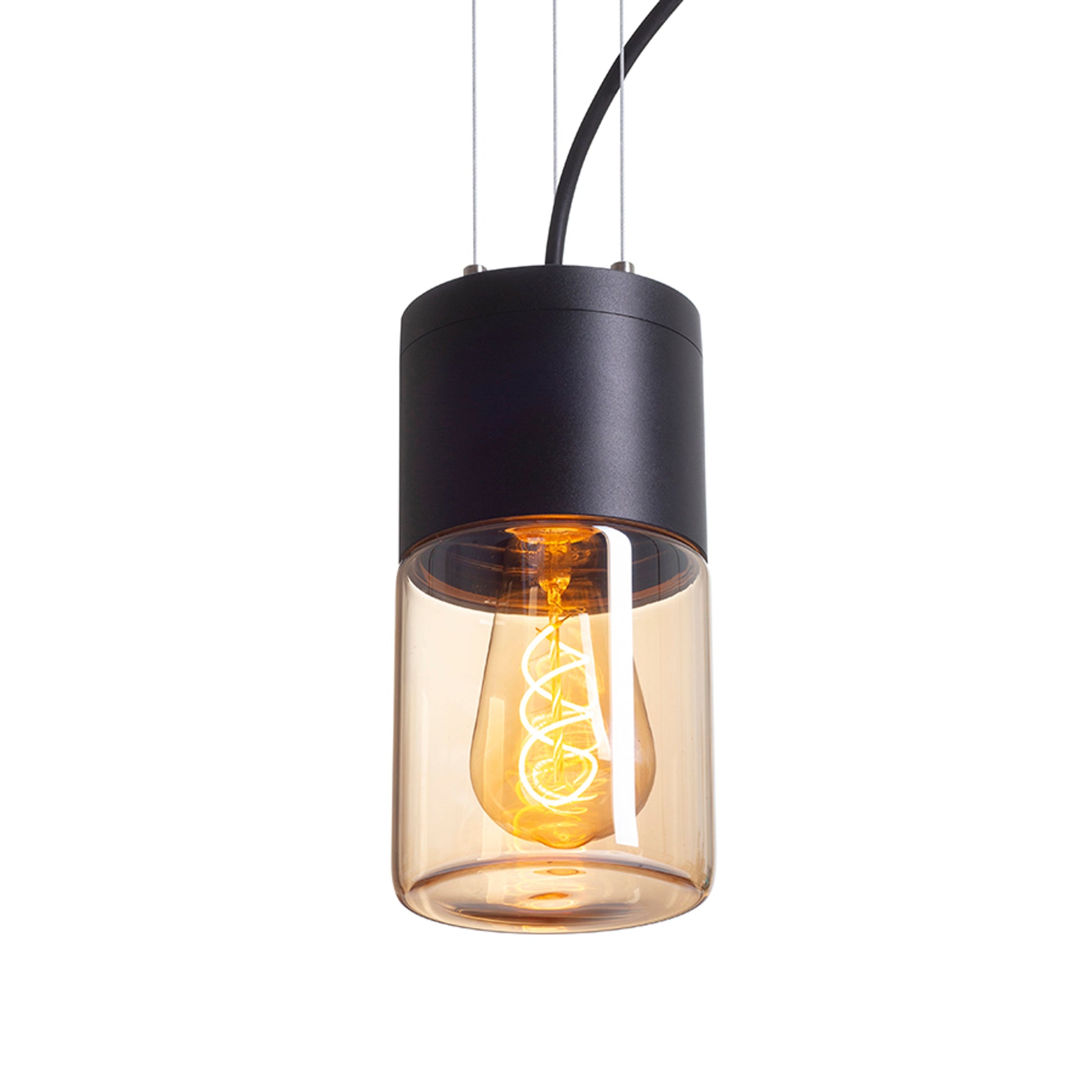RENDL outdoor lamp QUINN pendant black amber-colored glass 230V LED E27 11W IP54 R14130 9
