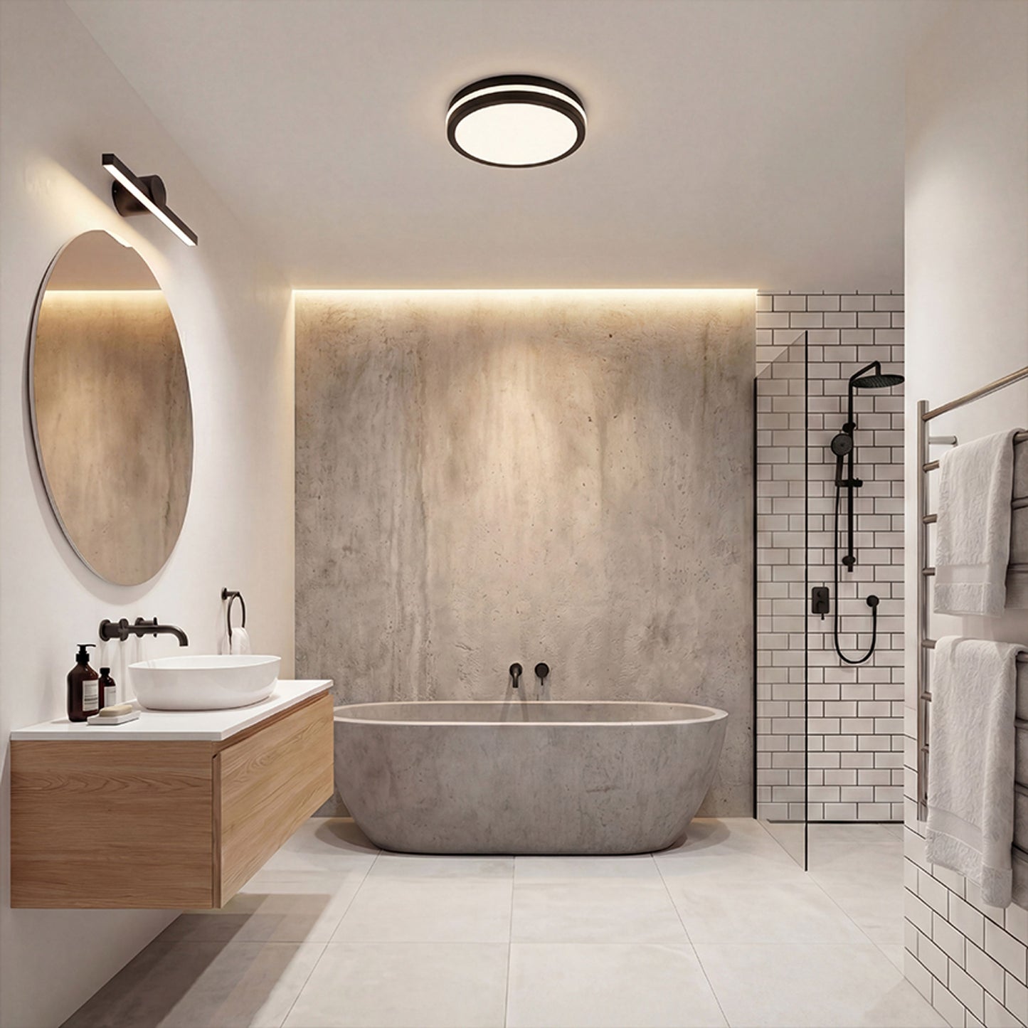 RENDL outdoor lamp SONO 40 surface mounted black plastic 230V LED 40W IP65  3000K 4000K 6000K R14300 5